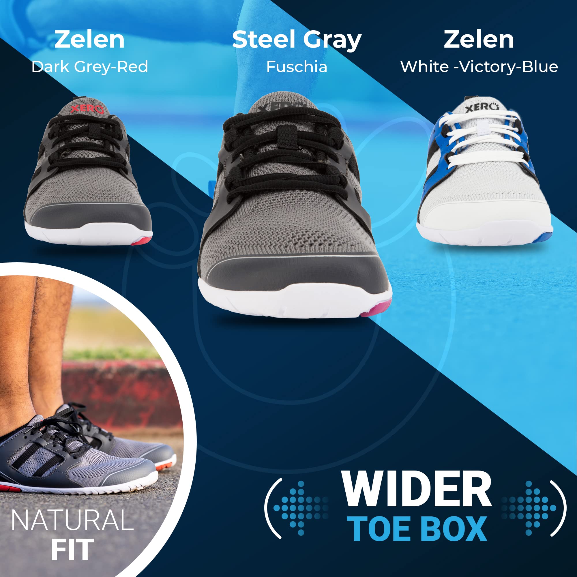 Xero Shoes Women's Zelen Barefoot Running Shoes - Minimalist Lightweight Trail Running Shoes for Women | Perfect for Trail Running, Hiking & Everyday Comfort