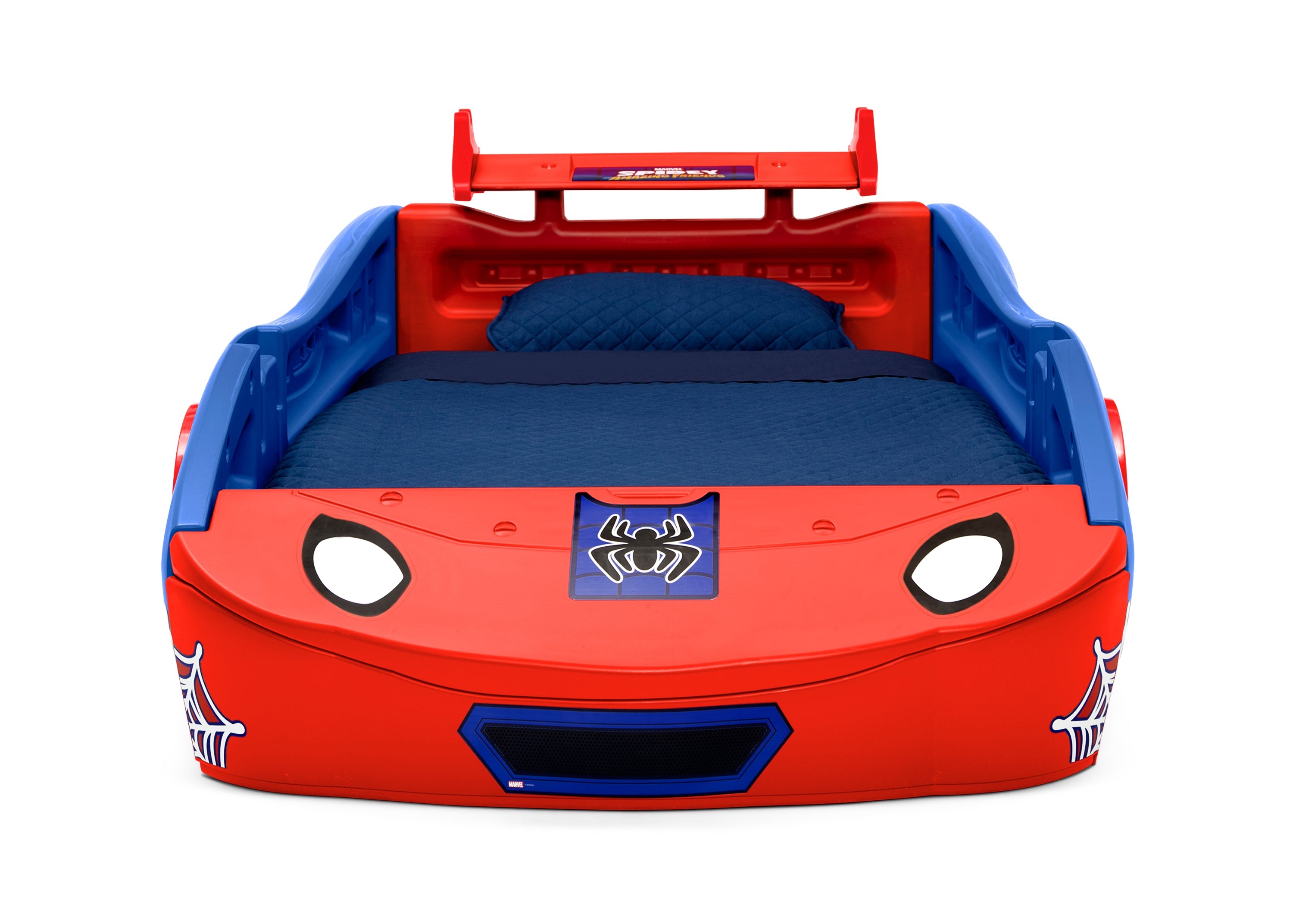 Spidey and His Amazing Friends Web Crawler Race Car Twin Bed Set - Superhero Themed Kids Room Decor for Boys & Girls - Perfect for Birthday Gifts and Marvel Bedroom Makeover