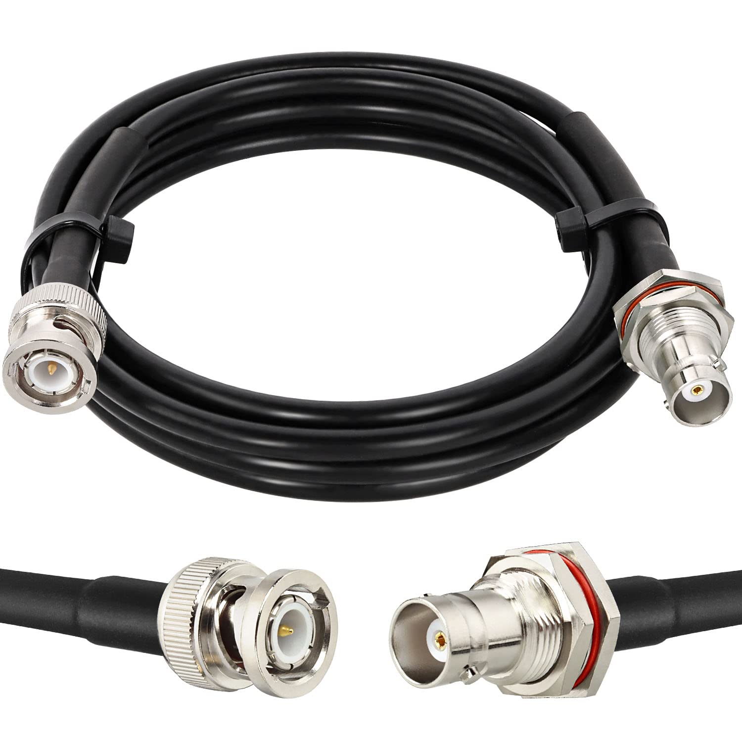 50 Ohm RG58 BNC Male to Female Coaxial Cable - 6FT Low Loss Antenna Extension for CB Radio, VHF Ham Radio, Wireless Microphone, CCTV & Amateur Radio - Perfect for Signal Boosting & Long-Distance Transmission