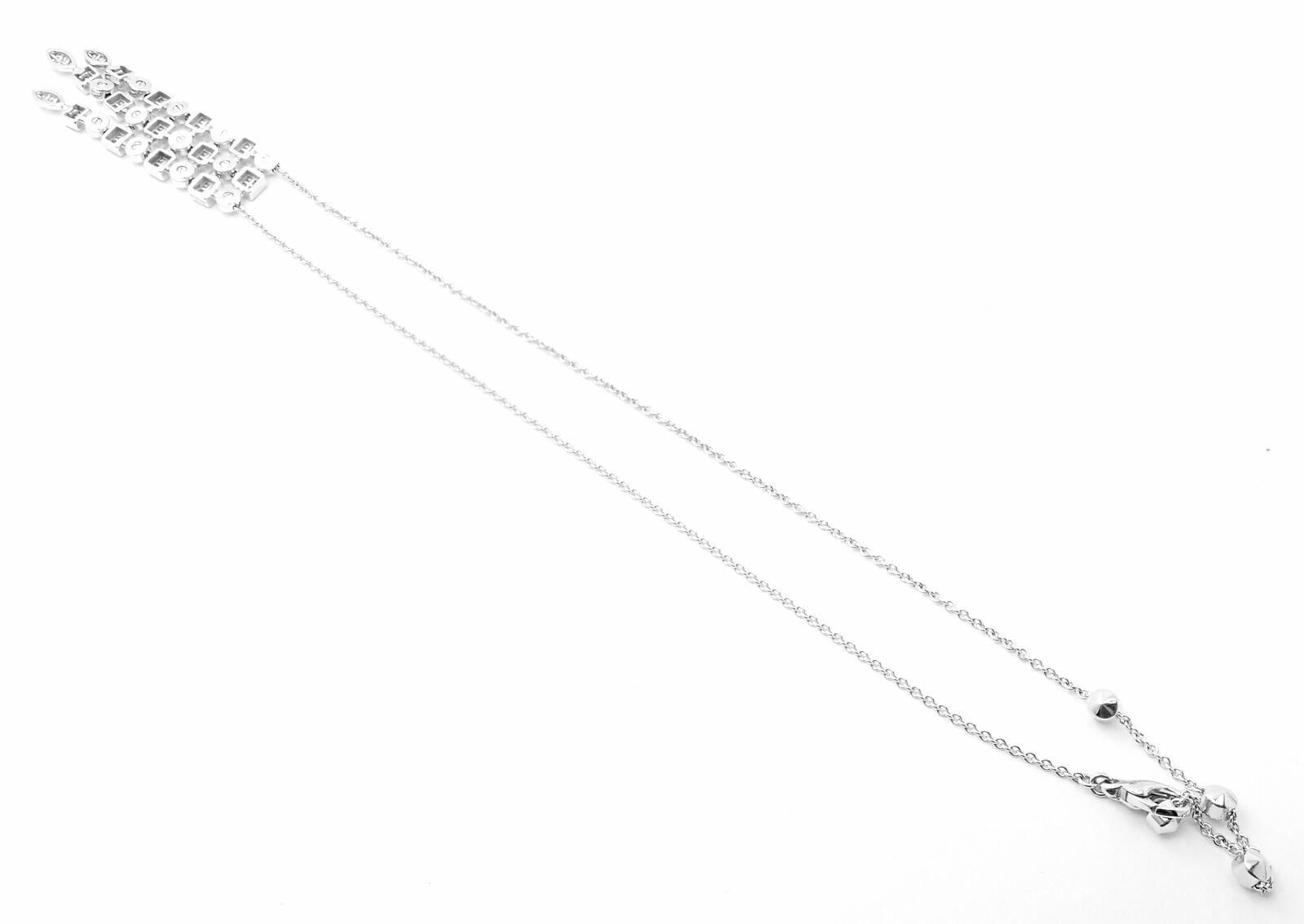 Authentic Bvlgari Bulgari 18k White Gold Lucea Diamond Pendant Necklace for Women - Luxury Jewelry Gift for Anniversary, Wedding & Special Occasions