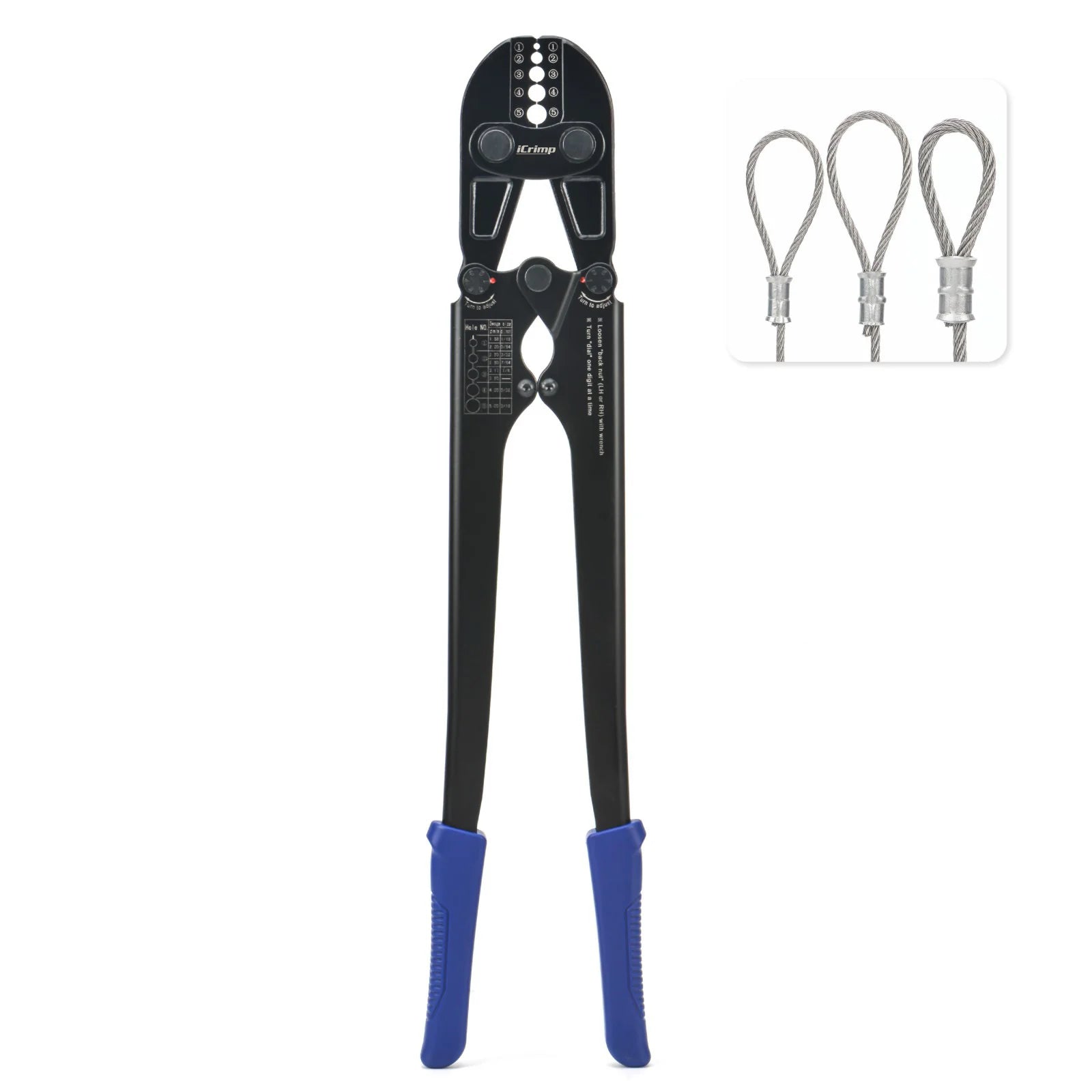 IWS 1608B Wire Rope Crimping Tool Kit for 1/16