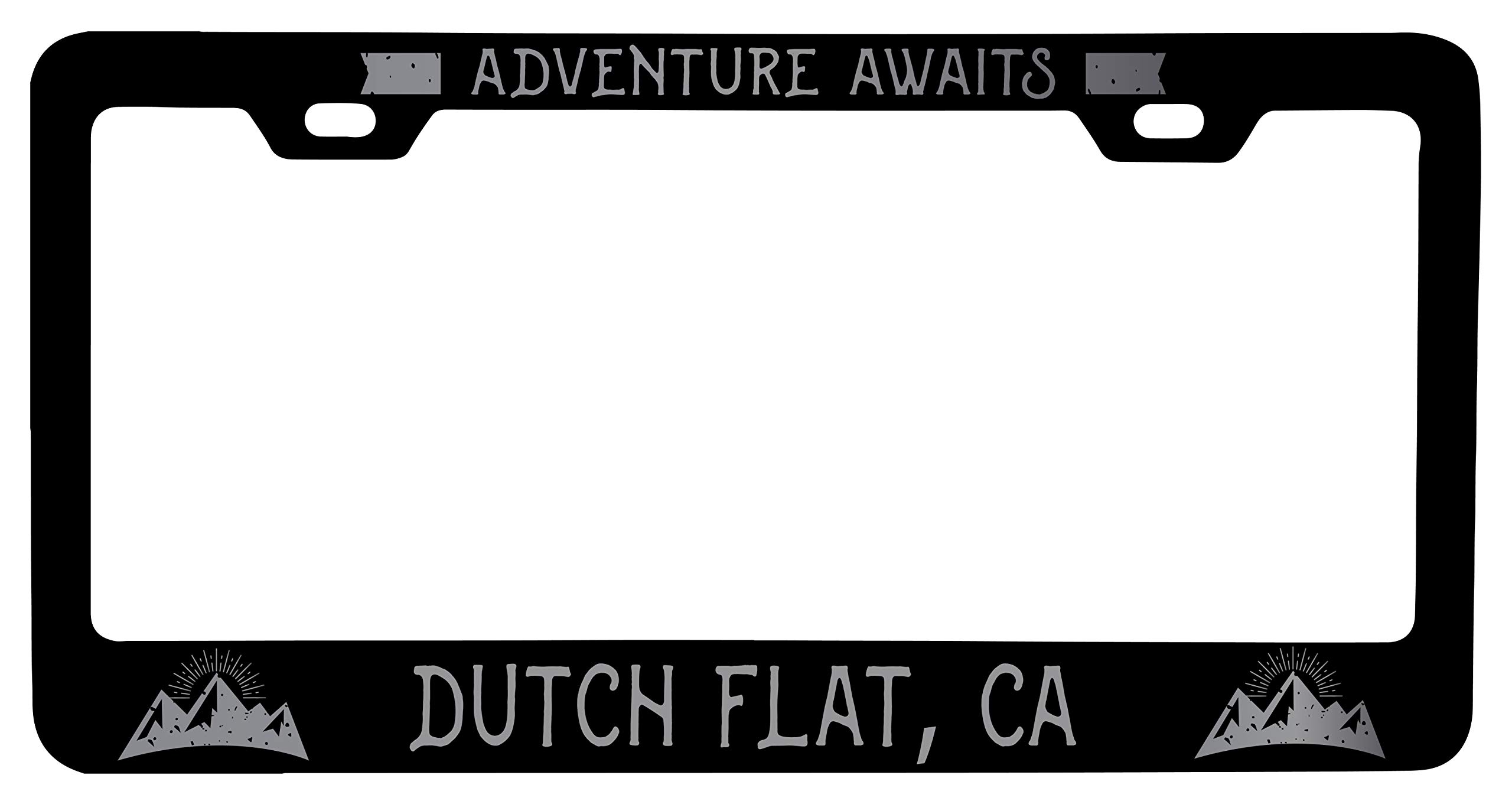 Dutch Flat California Laser Etched Vanity Black Metal License Plate Frame - Personalized Car Accessory for Gift & Decoration - Perfect for Cars, Trucks, Motorcycles & Home Garage Decor