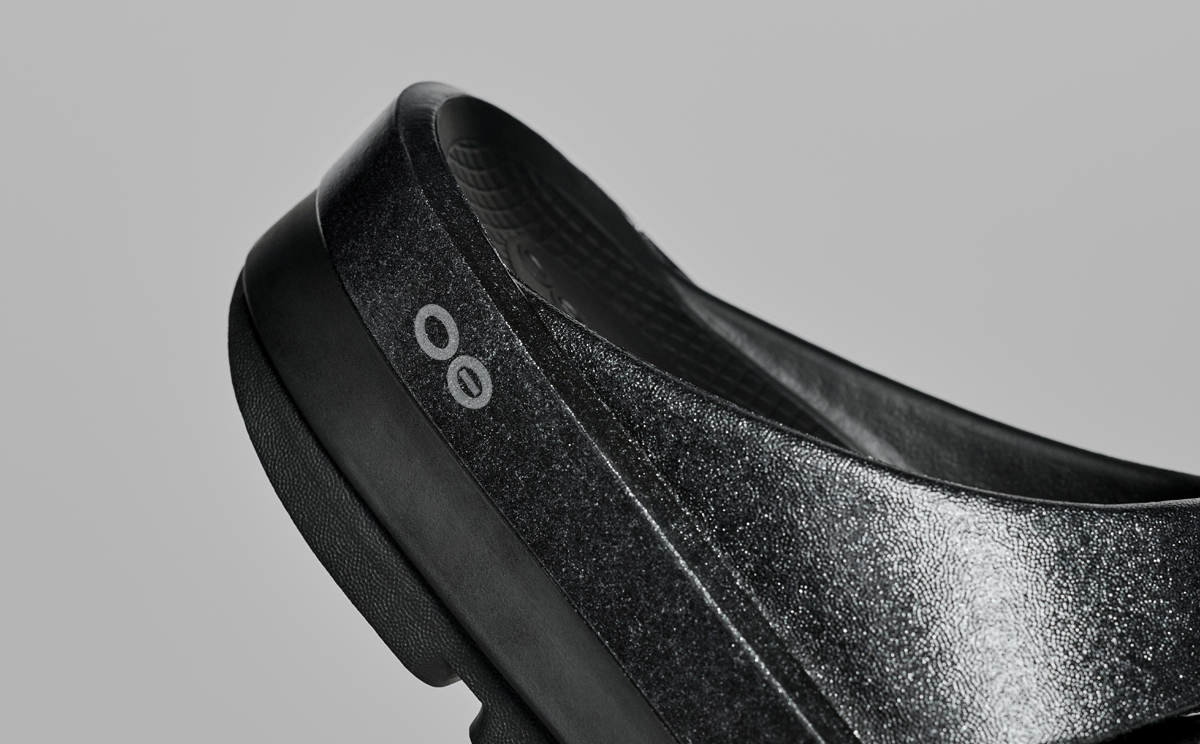 Women's OOmega OOahh Stacked Sandal - Black Sparkle | Comfortable Platform Heels for Casual Wear, Parties & Summer Outfits