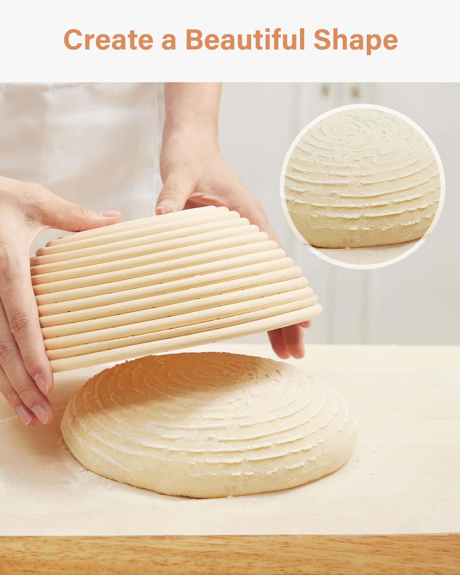 Kootek 9 Inch Round Banneton Bread Proofing Basket Set of 2 - Sourdough Starter Kit with Dough Whisk & Scoring Lame - Artisan Bread Baking Supplies for Home Bakers - Perfect for Sourdough, French Bread & Homemade Loaves