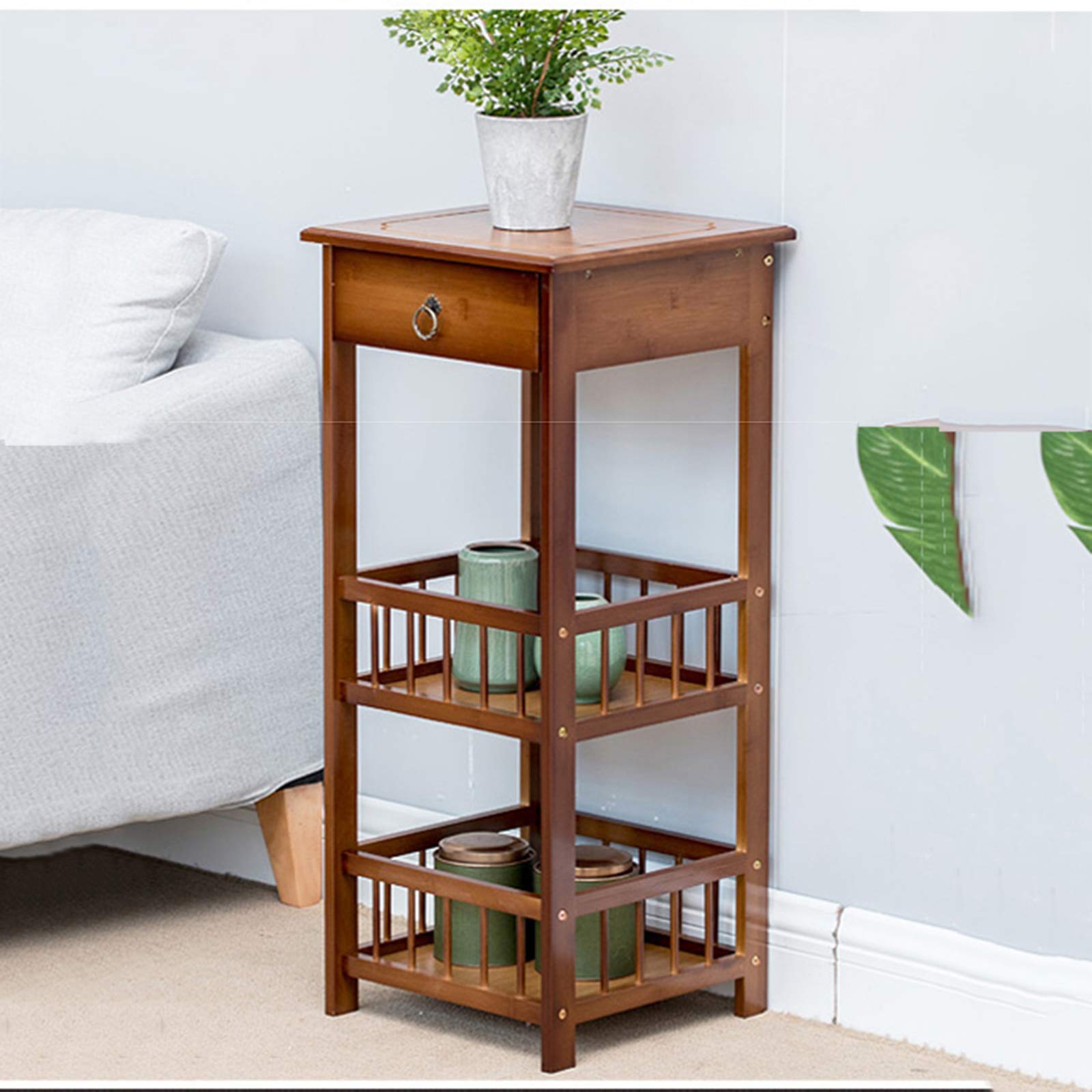 Wooden Plant Stand with High & Low Shelves - Indoor/Outdoor Flower Rack for Garden, Patio, Balcony, Living Room, Office & Bathroom Decor | Perfect for Displaying Plants, Flowers & Home Decor Items