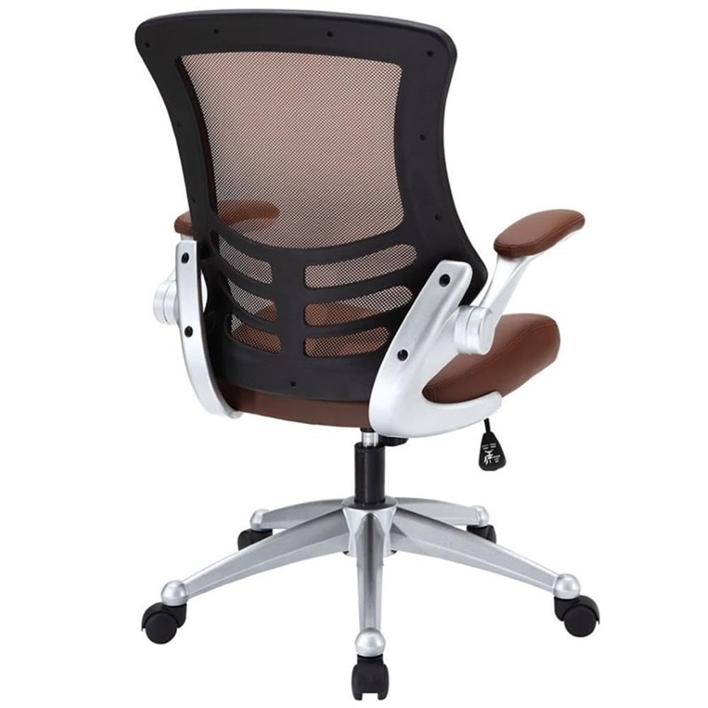 Hawthorne Collections Modern Faux Leather Office Chair - Ergonomic Executive Desk Chair with Adjustable Height, Lumbar Support (Tan/Black) - Perfect for Home Office, Gaming Setup & Workspace