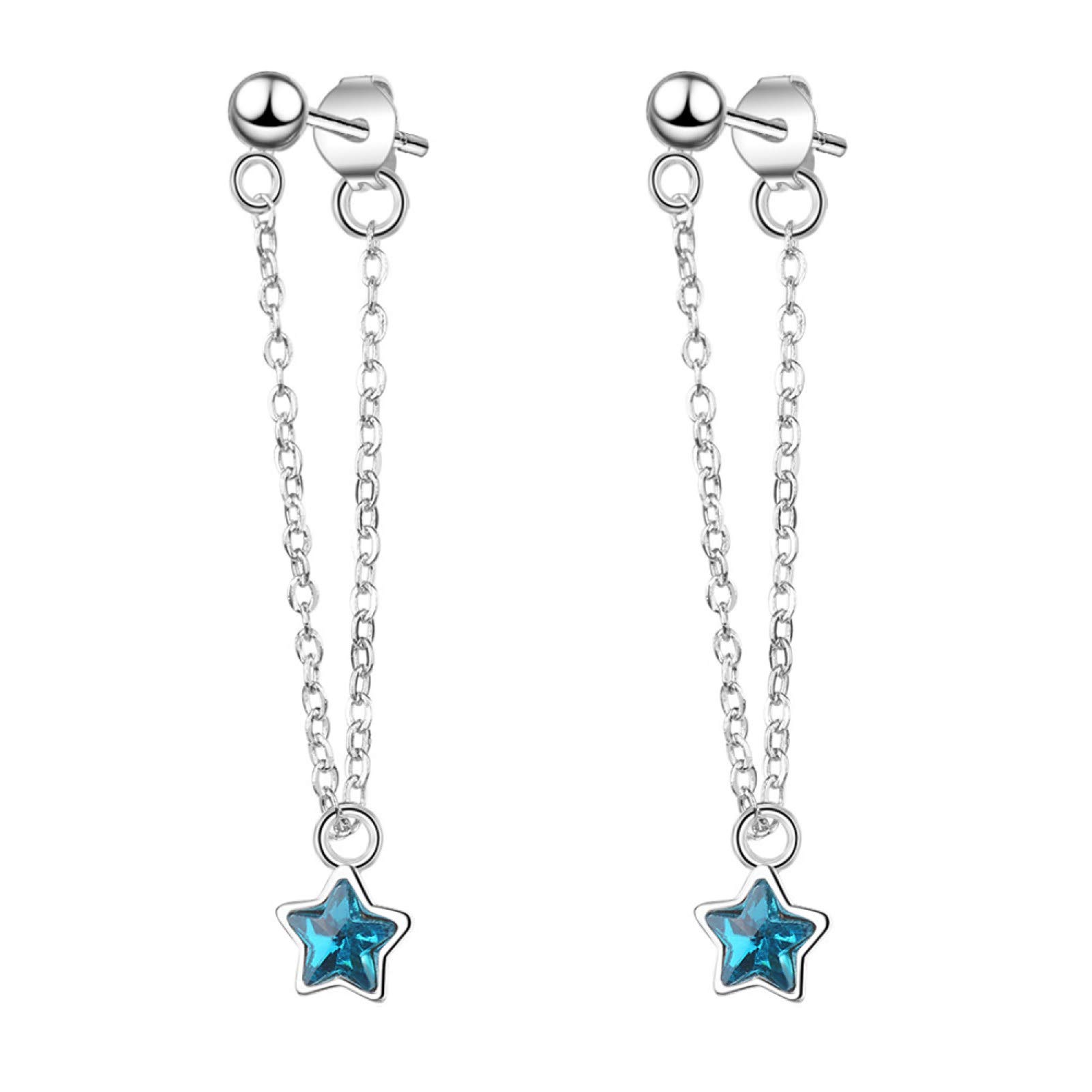 Heaven2017 Women's Star Tassel Dangle Drop Earrings - Short Length Elegant Ear Studs for Women & Girls | Perfect Gift for Birthday, Party & Everyday Wear