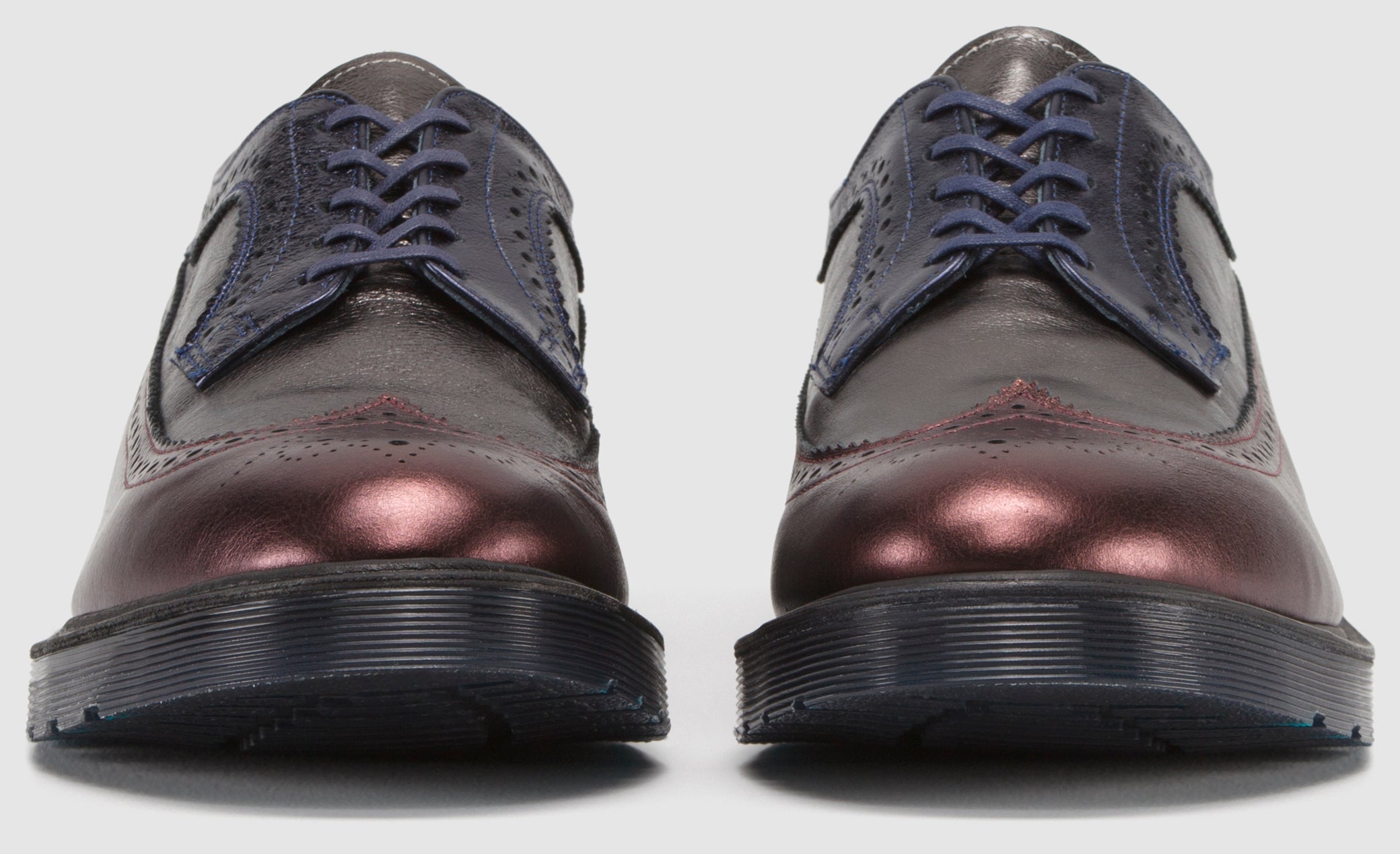 3989 Cherry Red, Pewter & Navy Anilmorbido Oxford MIE Shoes - Stylish & Comfortable for Work, Casual & Formal Occasions