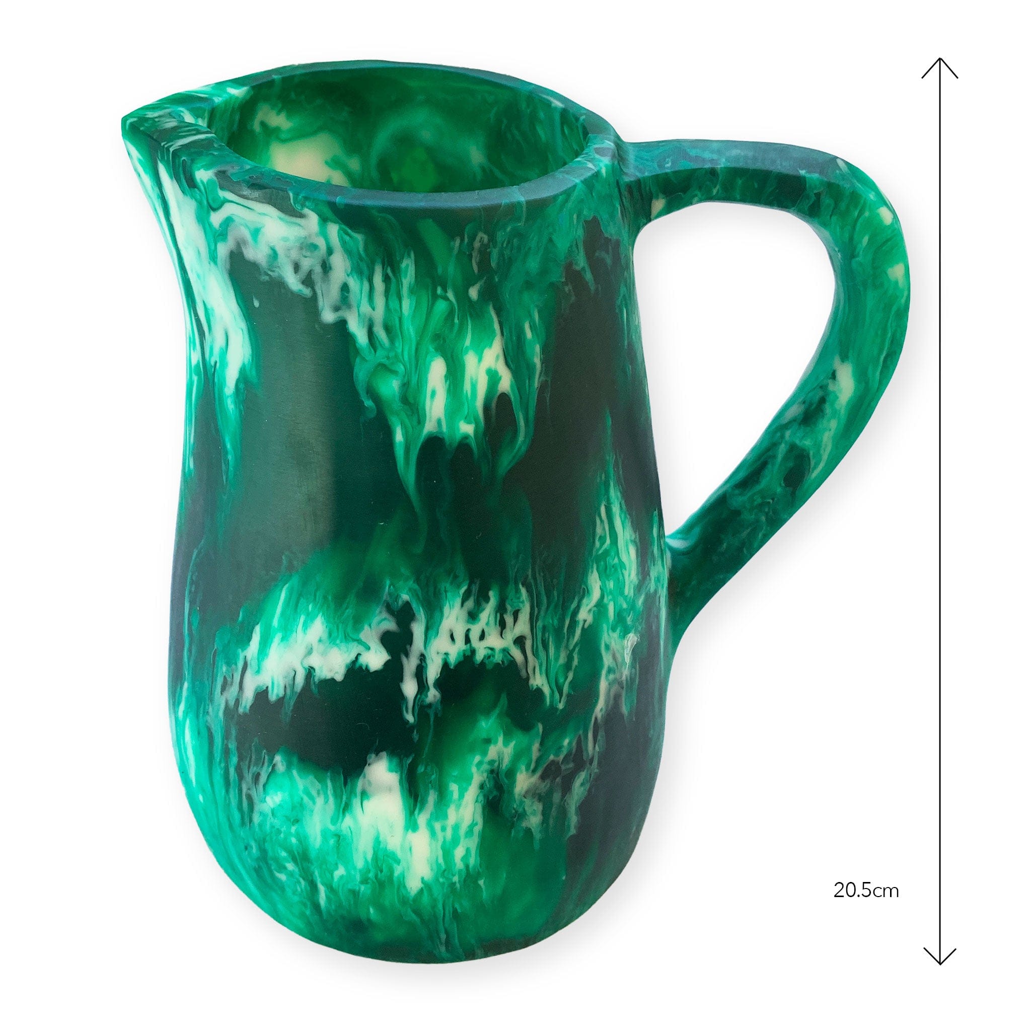 Handmade Resin Swirl Tall Jug in Teal - Perfect for Kitchen Storage, Home Decor & Unique Gift Ideas
