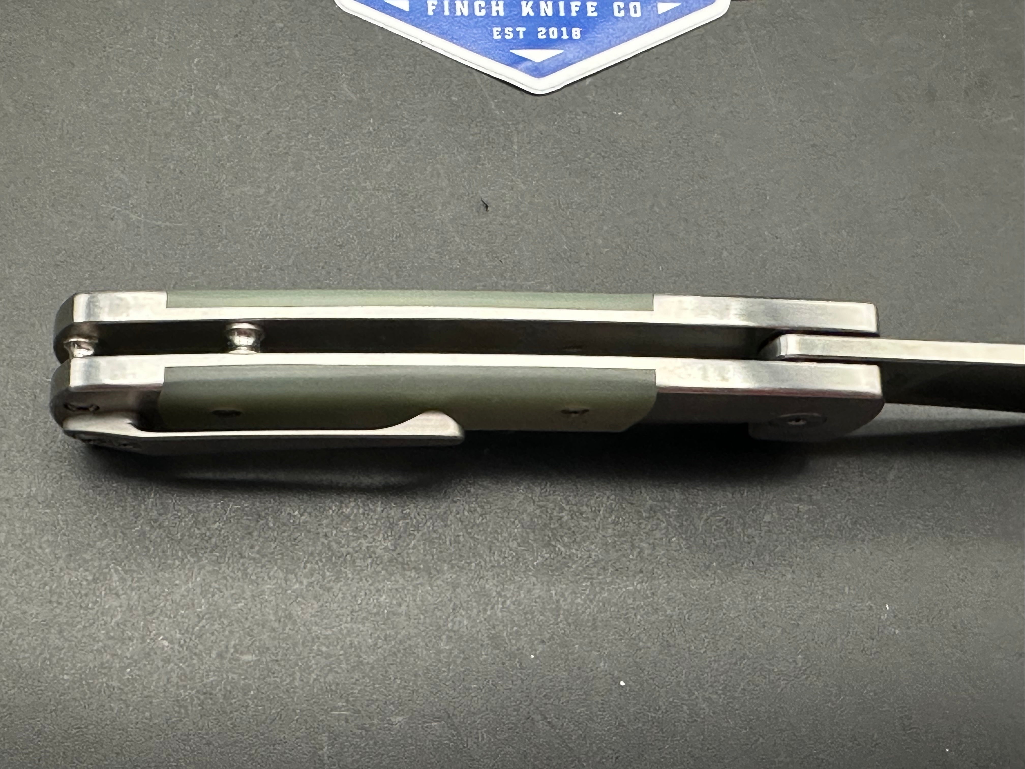 Finch Knives Model 1934 Frame Lock Pocket Knife - Ghost Green G10 Handle, Satin Finish Blade - EDC, Outdoor, Camping & Survival Gear