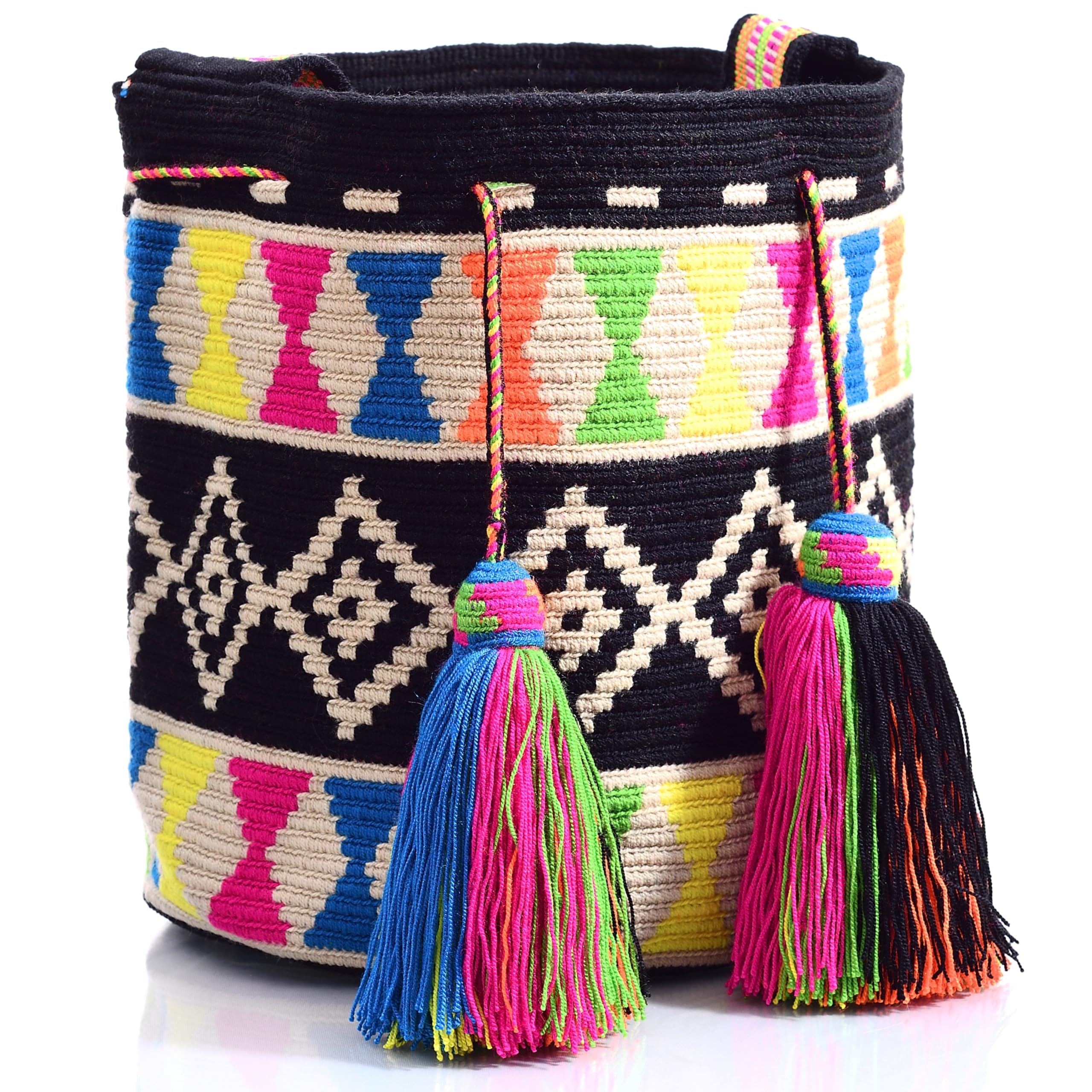 Authentic WYOU Designer Wayuu Crochet Bag - Large Handmade Tote for Women, Boho Beach Bag, Perfect for Travel, Shopping & Everyday Use
