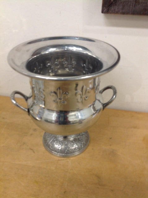 9 Silver Metal Urn & Ice Bucket - Elegant Decorative Vase & Chilled Drink Container for Home, Parties & Weddings