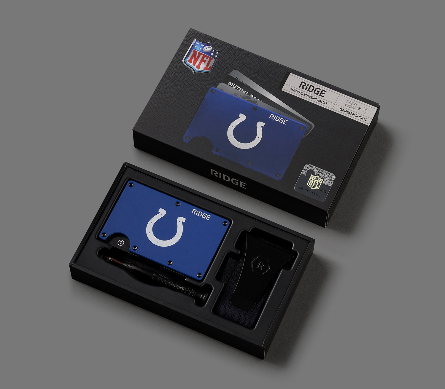 Ridge Wallet for Men - Slim RFID Blocking Front Pocket Wallet - Indianapolis Colts NFL Team Design - Perfect for Everyday Carry, Travel & Gifts