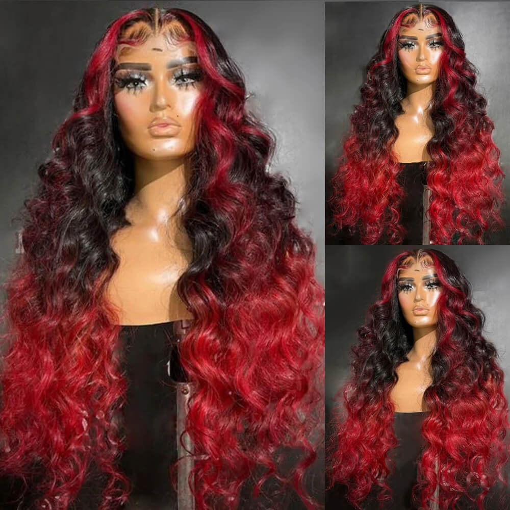 Ombre 1B/Red Highlight Loose Deep