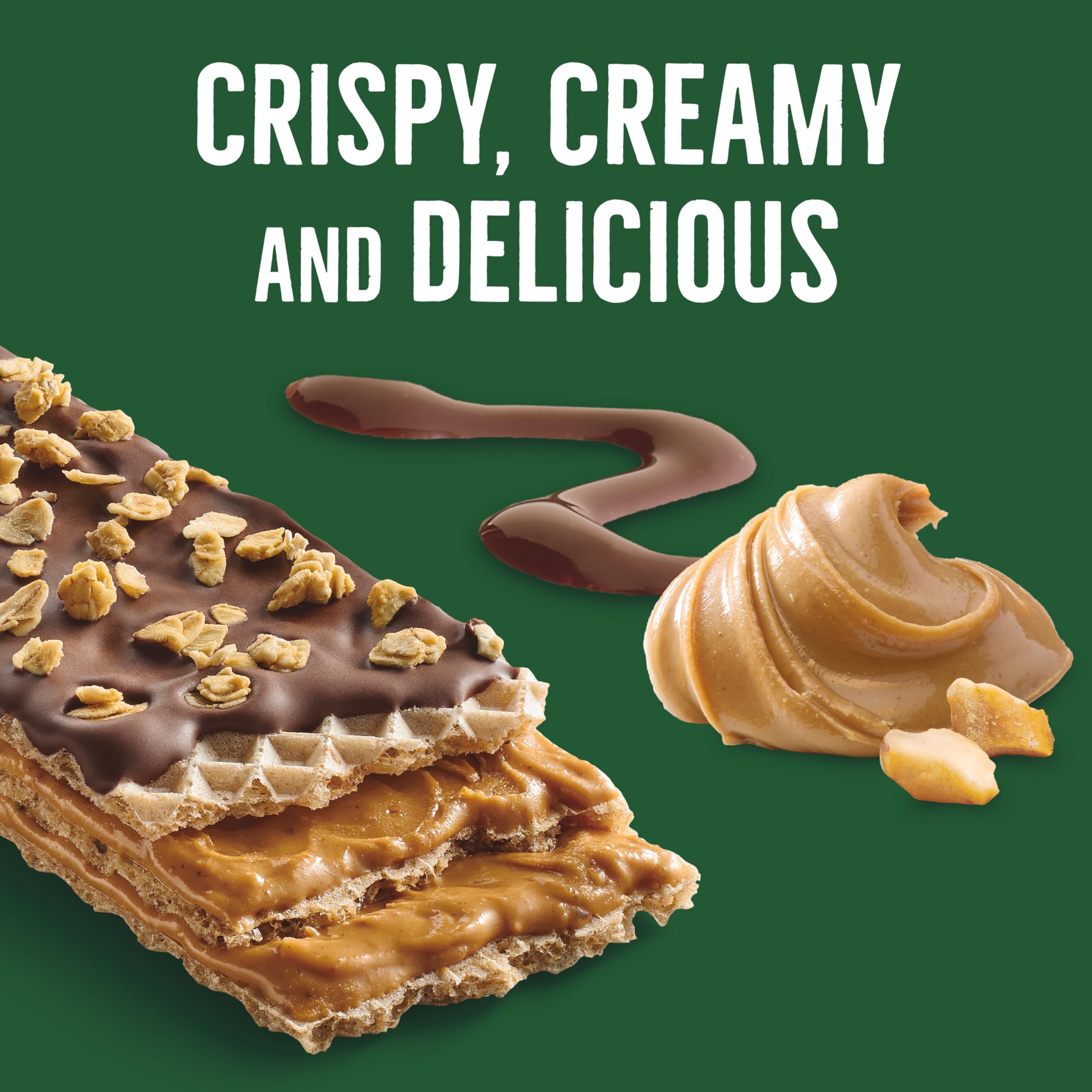 Nature Valley Peanut Butter Chocolate Wafer Bars - 10 Pack (13 OZ) | Crunchy Snack Bars for Hiking, Office & School Lunch | Gluten Free Granola Bars for Kids & Adults
