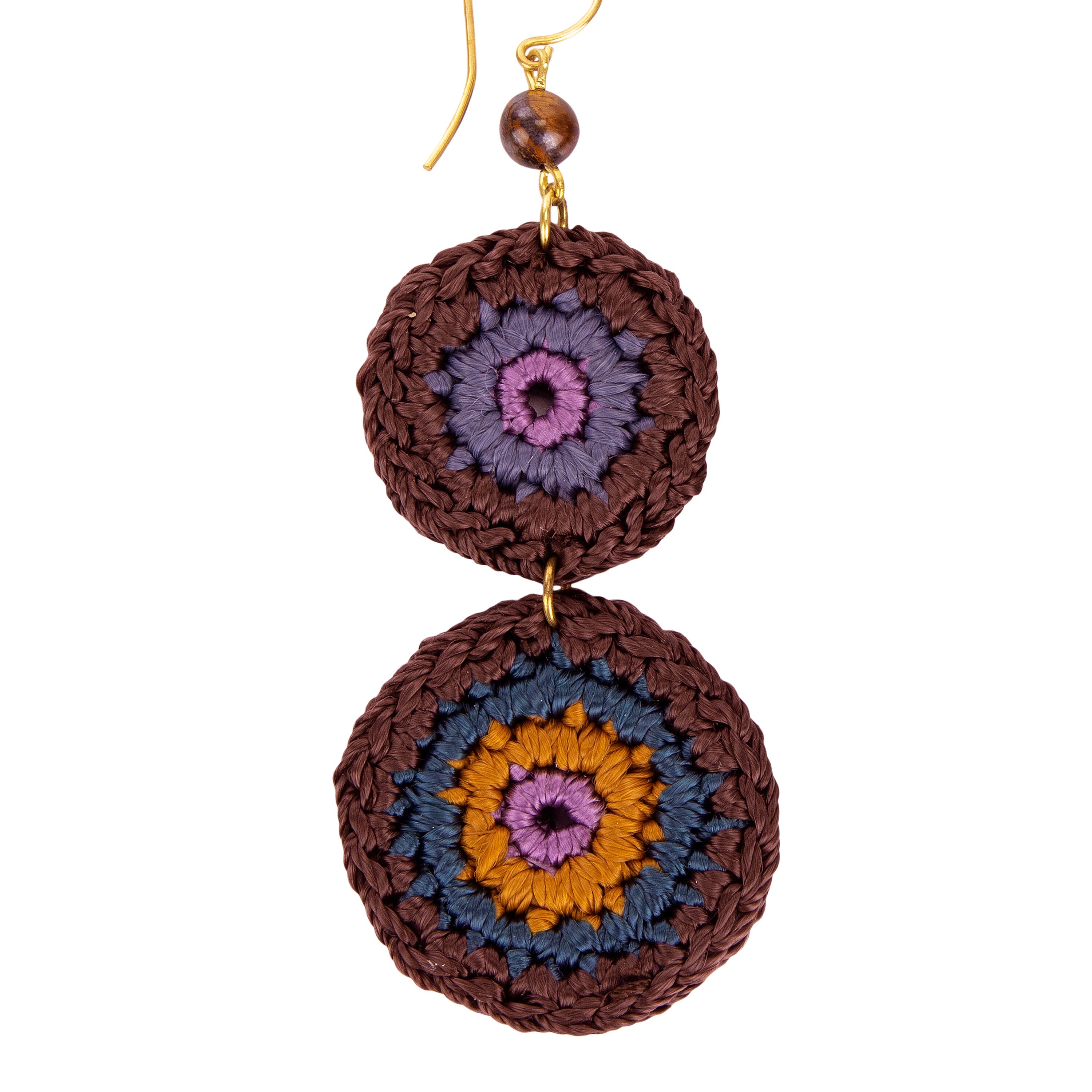 Elegant Jasper Double Disc Earrings for Women - Boho Chic Dangle Jewelry for Casual & Party Wear