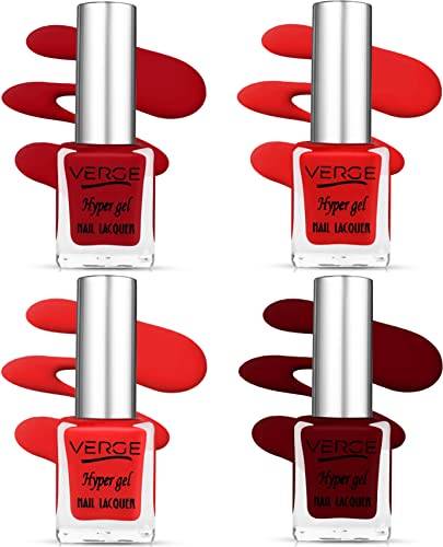 VERGE HYPER GEL 12-Free Formula Nail Polish - Longest Lasting Chip & Fade Resistant, Non-Toxic & Paraben Free - Ultra Bold Finish Up to 6 Days Wear - Perfect for Salon Quality Manicures at Home, Parties & Special Occasions