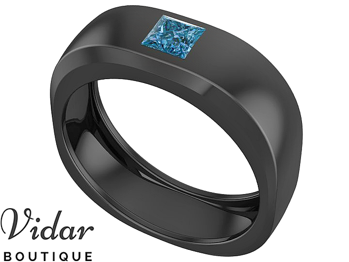 Blue Diamond Men's Wedding Band - Unique & Elegant Ring for Grooms, Engagement, and Anniversary Gifts - Perfect for Proposals, Weddings & Special Occasions