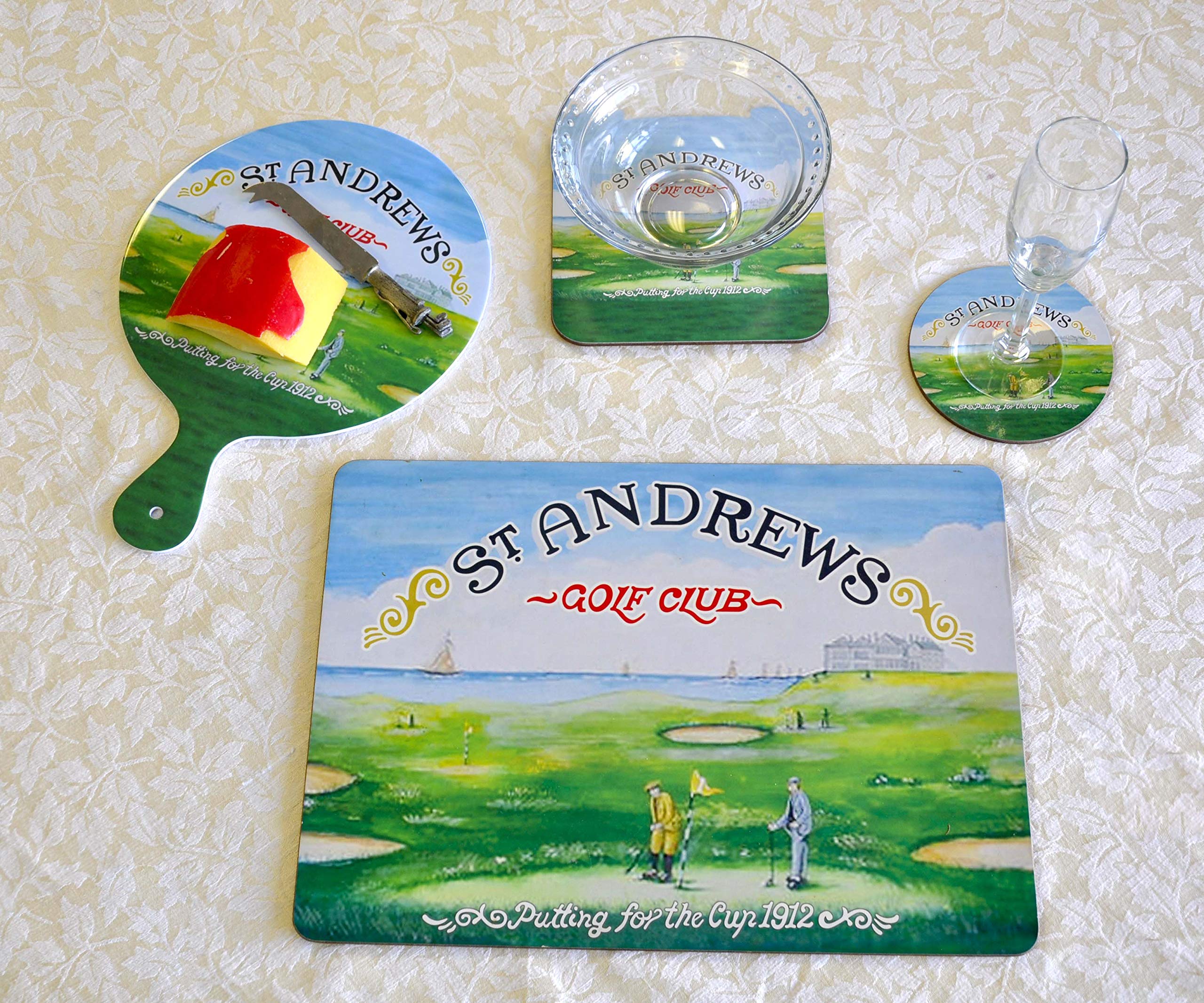 NAVIKA St. Andrews Golf Placemats - Premium Golf-Themed Table Mats for Dining & Game Room Decor - Perfect for Golf Lovers, Home Entertaining & Man Cave Accessories