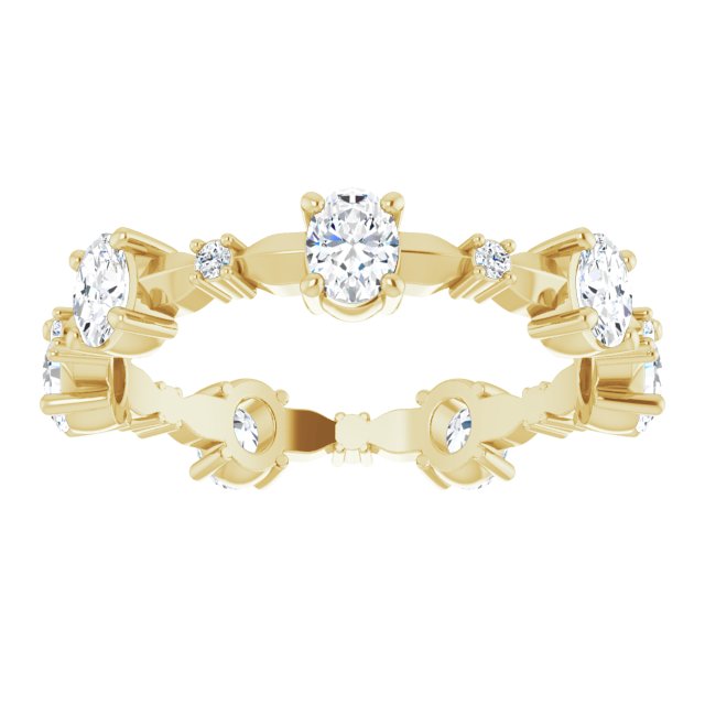 1.33 Carat Oval & Round Diamond Eternity Wedding Band - Elegant Stackable Ring for Anniversary, Engagement, or Bridal Jewelry Gift