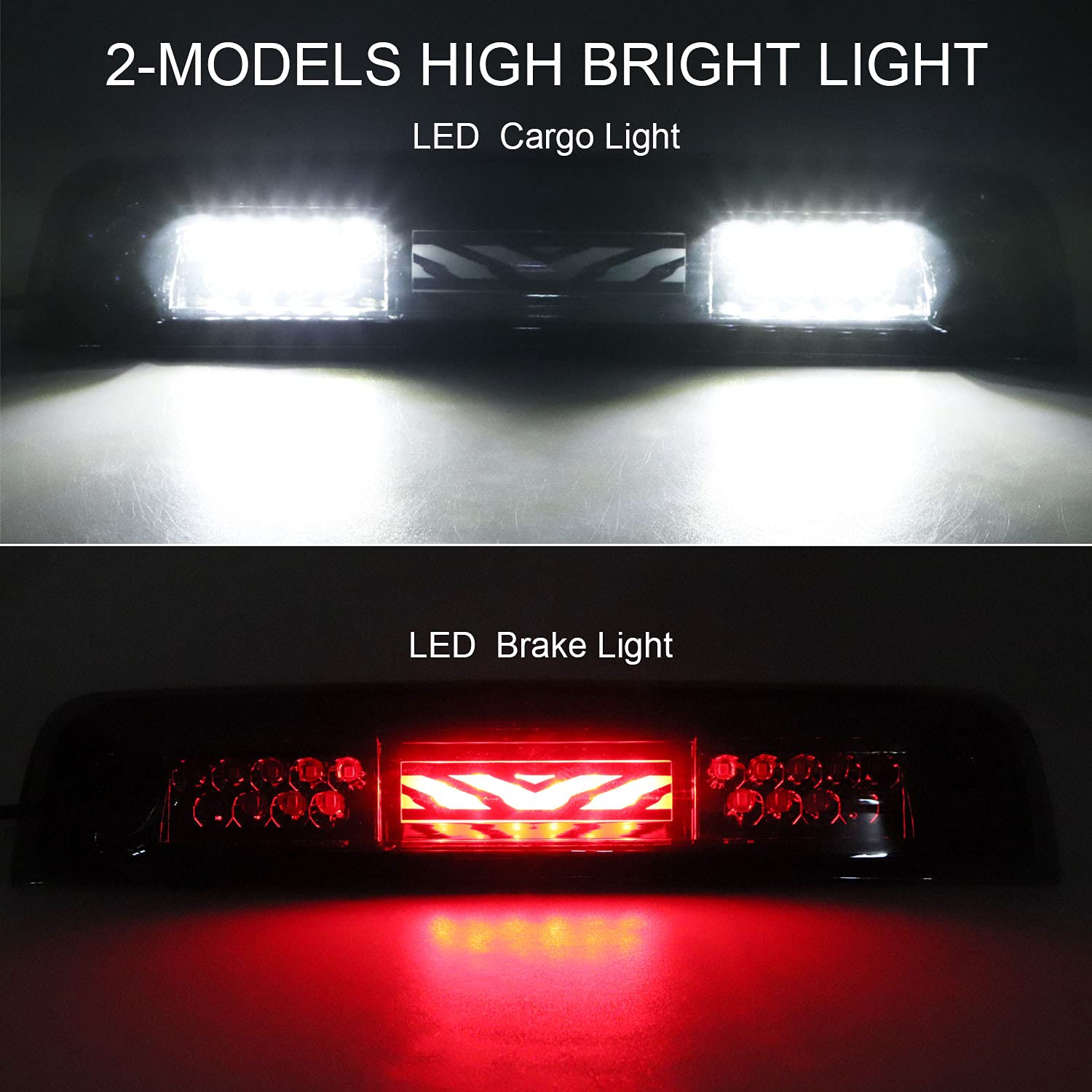Tresound Smoked LED Third Brake Light & Cargo Lamp for 2009-2017 Dodge Ram 1500/2500/3500 Pickup Trucks - High Mount Stop Light for Enhanced Visibility & Safety (Perfect for Night Driving & Towing)