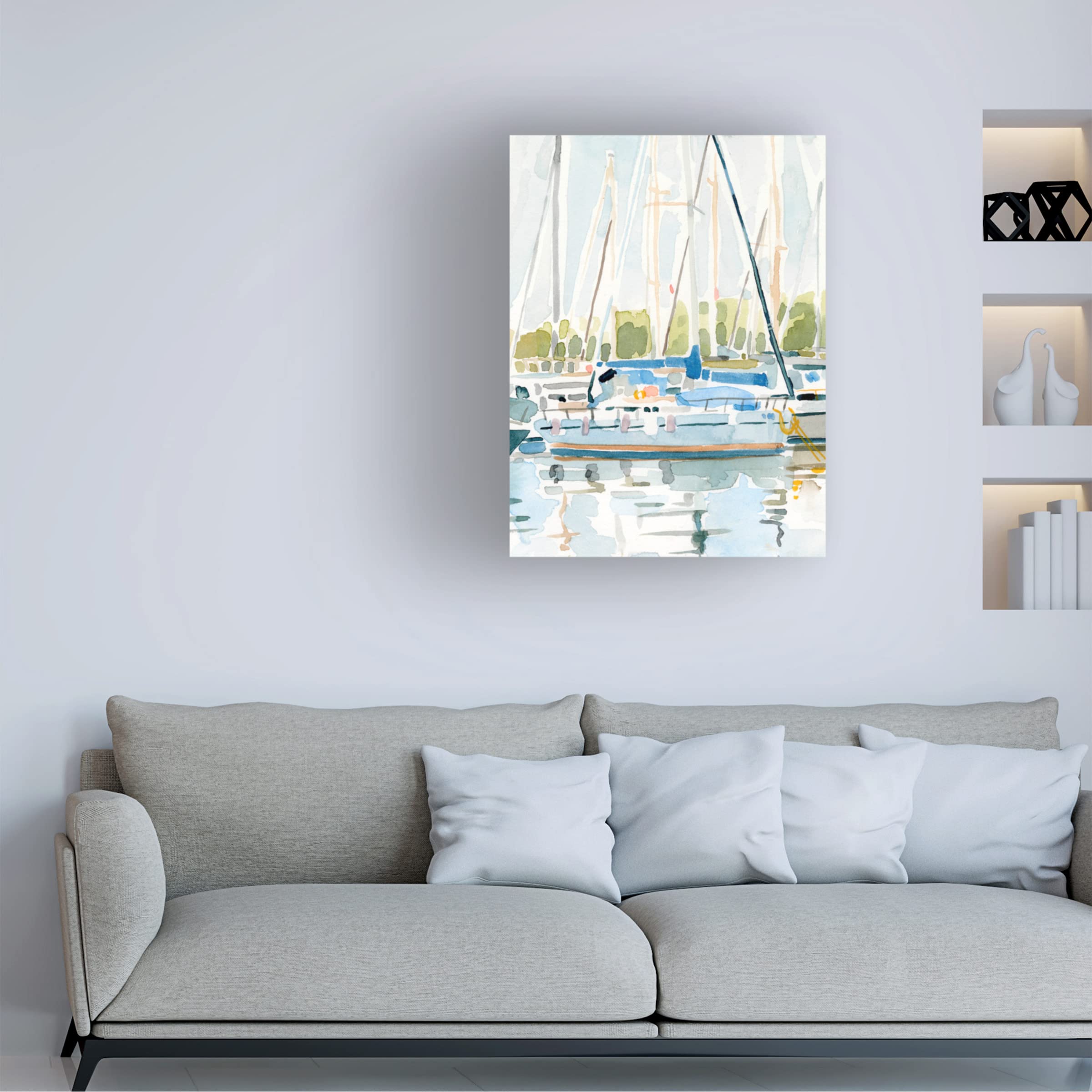 Emma Caroline 'By the Bay II' 24x32 Inch Coastal Landscape Canvas Wall Art - Perfect for Beach House, Living Room & Office Decor
