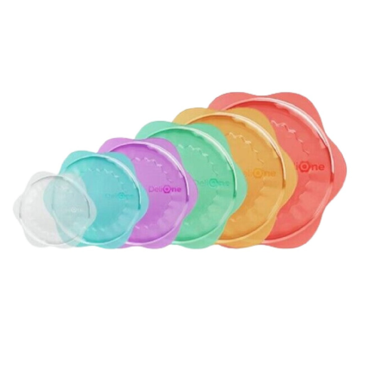 DeliOne Flex'n Fresh Eco-Friendly Reusable Silicone Food Covers, 6-Pack – Perfect for Meal Prep, Leftovers, and Fresh Food Storage