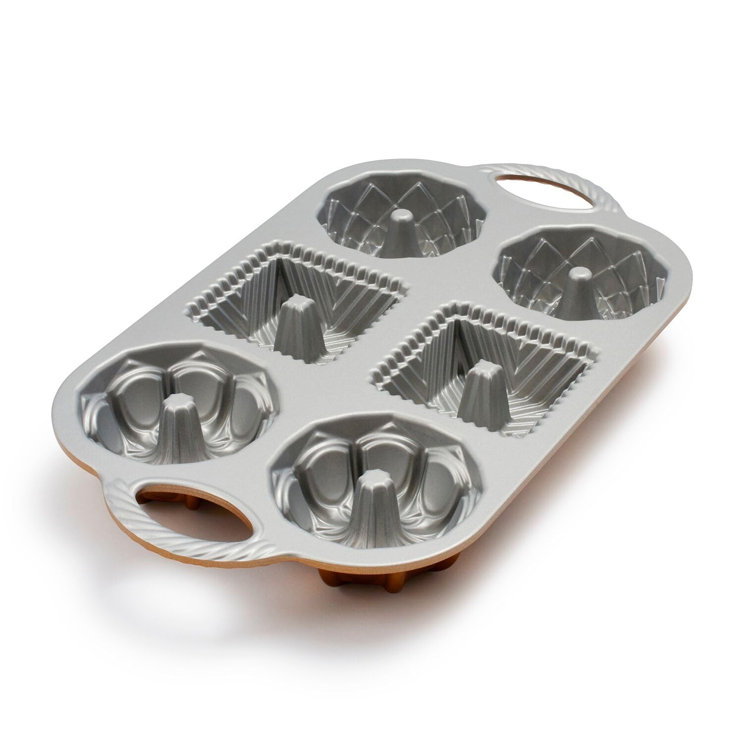 Nordicware 3.5 Cup Geo Bundtlette Pan - Non-Stick Mini Bundt Cake Pan for Baking Perfect Individual Cakes, Muffins & Desserts | Great for Parties, Holidays & Gift-Giving