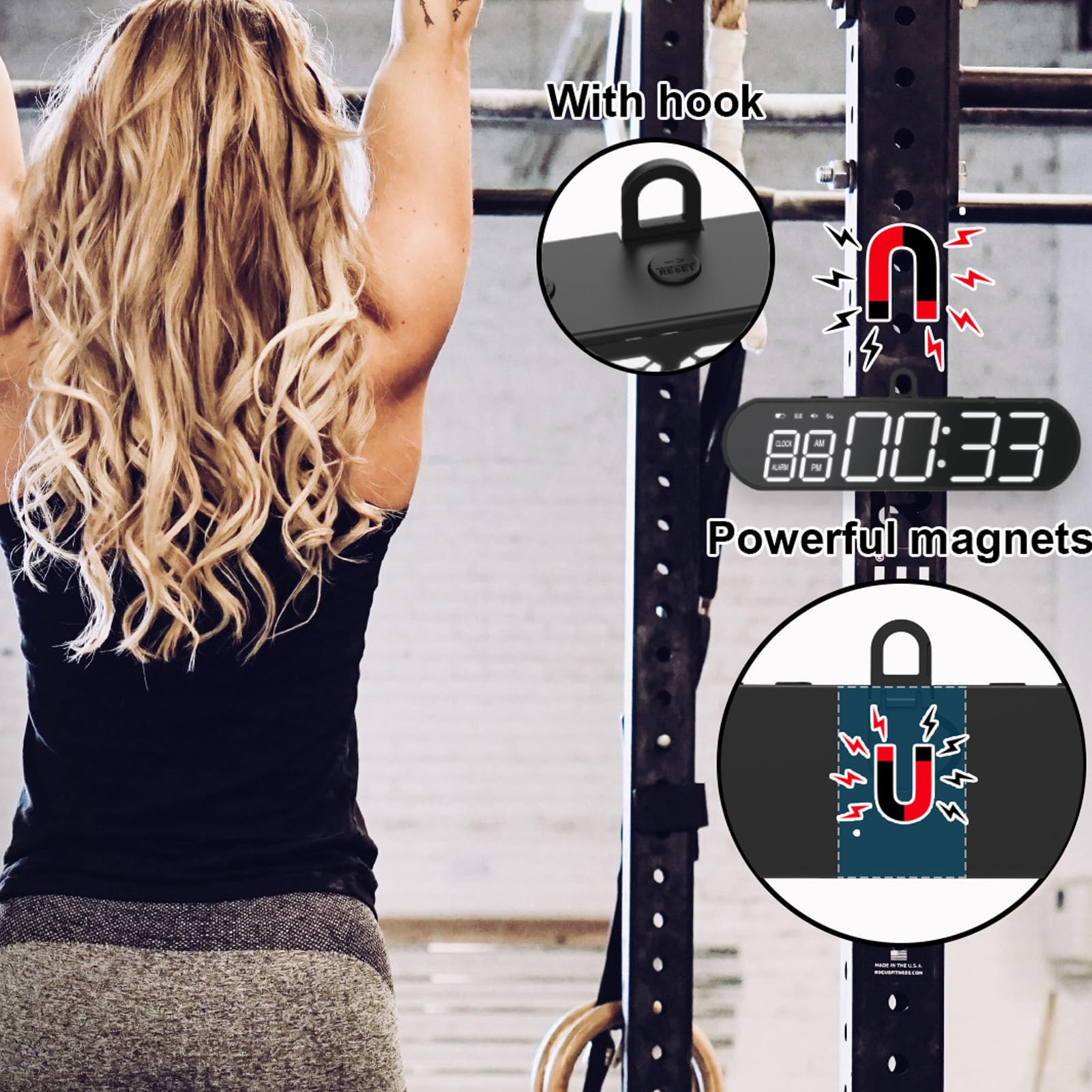 ABS Multifunctional Gym Timer with 1000mAh Battery - Lightweight Sports Interval Timer for Workouts, School & Home Training | Perfect for HIIT, CrossFit, Boxing & Fitness Routines