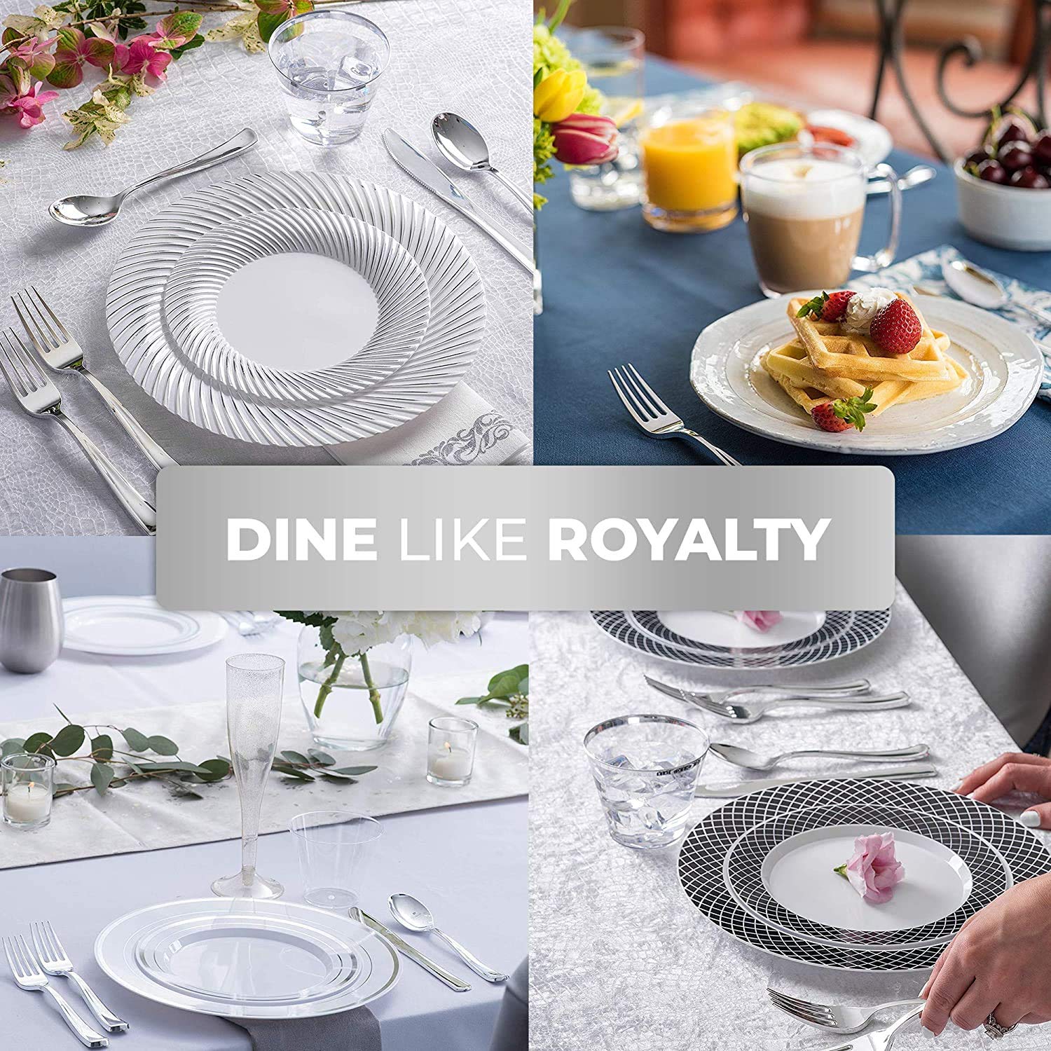 Stock Your Home 125 Heavy Duty Disposable Plastic Forks - Elegant Silverware-Style Utensils for Catering, Restaurants, Parties & Weddings | Perfect for Outdoor Events, BBQs, Picnics & Banquets (Silver)