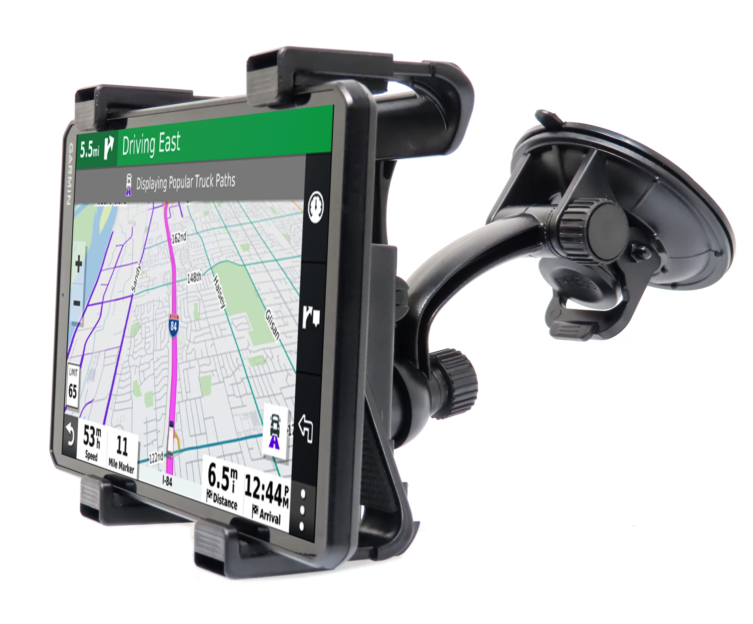Universal Car Truck GPS & Tablet Windshield Mount - Adjustable Suction Cup Holder with Magnetic Mount - Compatible with 7 Inch Garmin RV760LMT RV760LT & WMB7 - Perfect for Road Trips, RV Navigation & Fleet Management