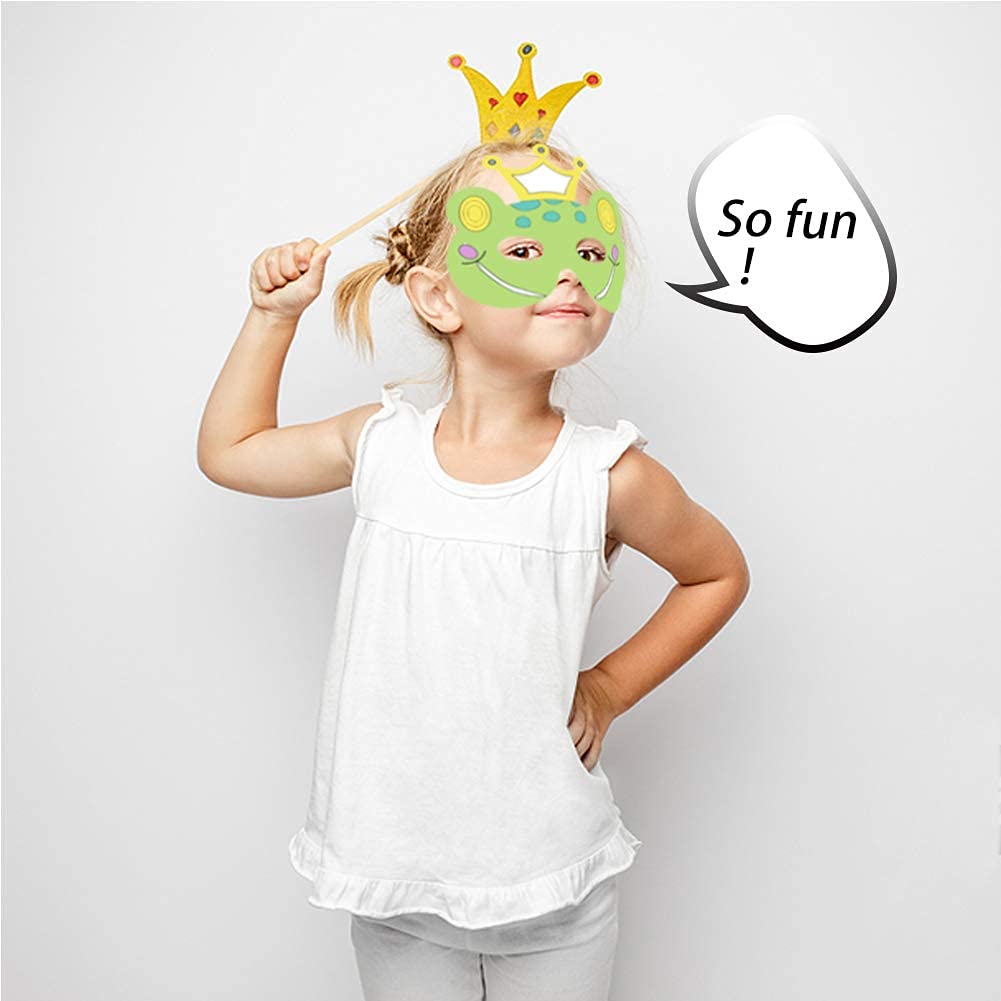 32 PCS DIY Animal Masks - Safari Jungle Party Favors for Kids Birthday & School Activities