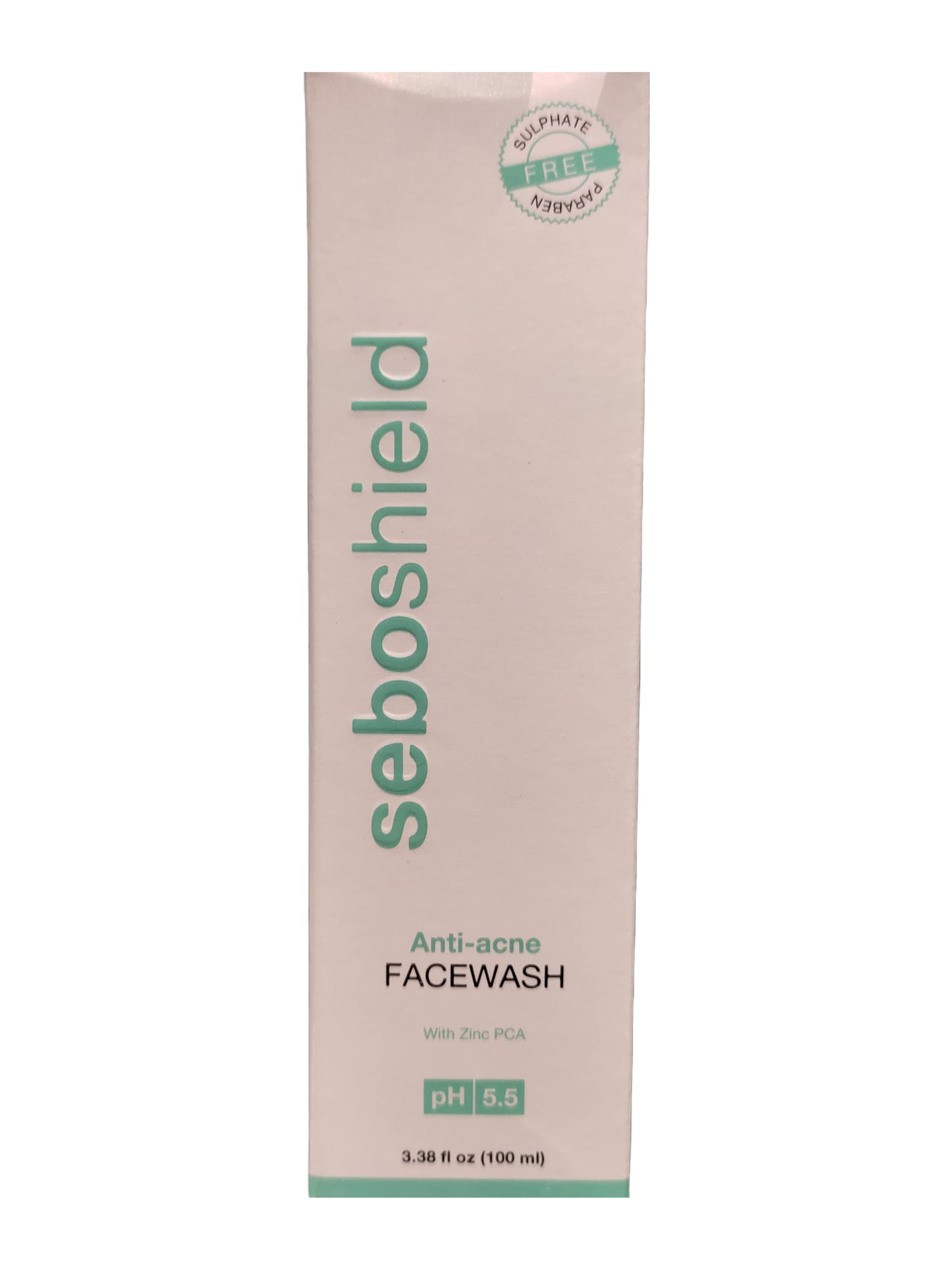 Lyra Laboratories Seboshield Anti-Acne Face Wash 100ml - Sulfate Free, Paraben Free, pH 5.5 - Gentle Cleanser for Oily & Acne-Prone Skin - Perfect for Daily Skincare Routine
