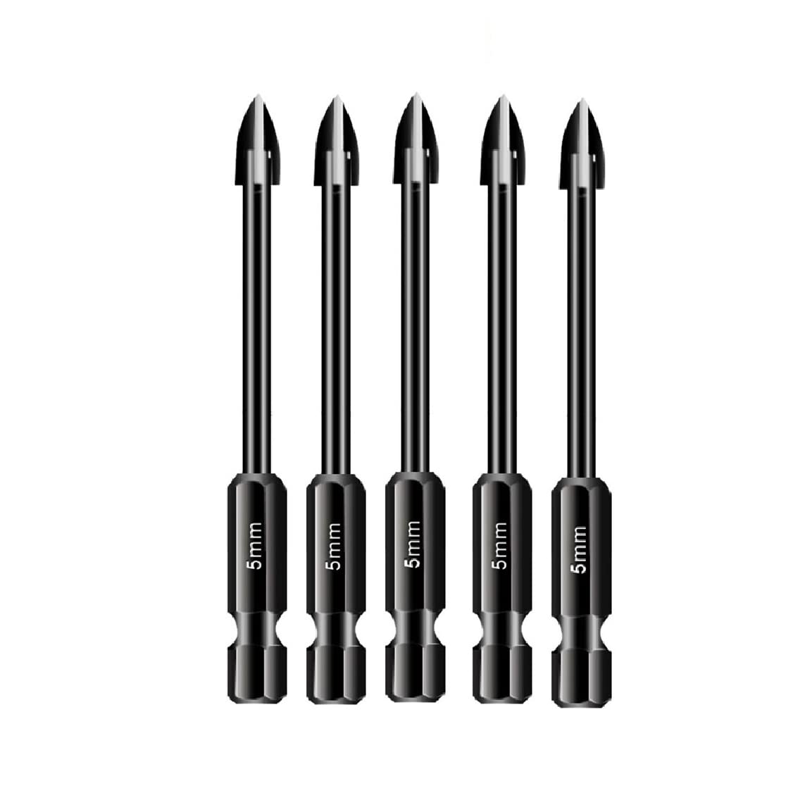 5mm Diamond Coated Triangle Drill Bit Set for Glass, Ceramic, Vitrified Brick & Tile - Professional Masonry Hole Saw Kit for Wall Installation (Perfect for Bathroom Renovation, Kitchen Backsplash & DIY Projects)