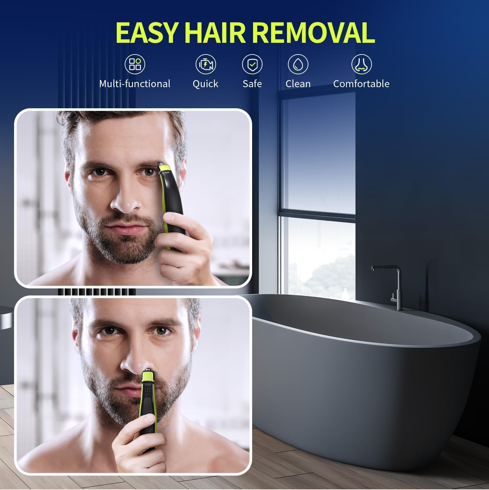 Yinke Replacement Blades for Nose Hair Trimmer - Compatible with O Blade QP2520, QP2630, O Blade 360 & OBlade Pro Razors - Waterproof Dual Blades (1-Pack) - Perfect for Travel & Personal Grooming