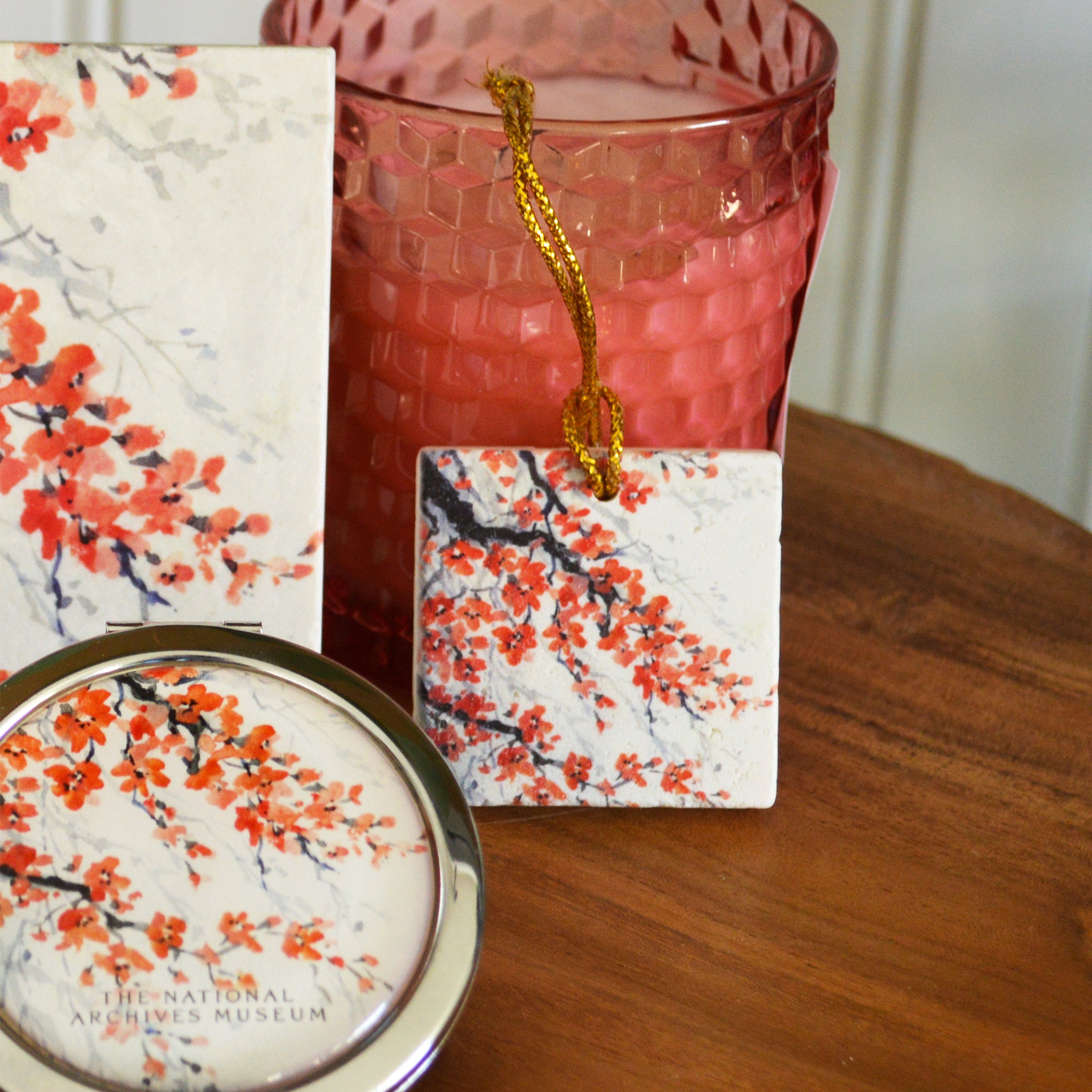 Cherry Blossom Tile Ornament - Handmade Ceramic Wall Decor for Home, Garden & Office - Perfect for Spring Decor, Wedding Gifts & Japanese Style Interior Design