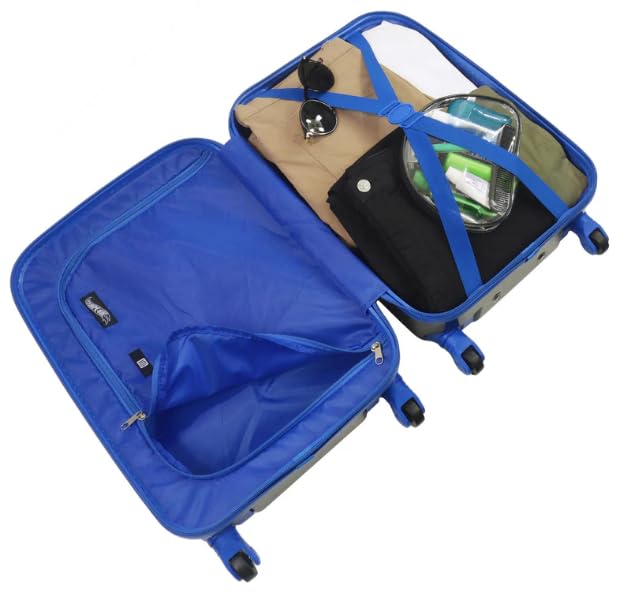 FUL Unisex Hot Wheels 20.5 Inch Carry On Rolling Luggage - Lightweight Hardshell Spinner Suitcase with 360° Wheels (Blue) | Perfect for Air Travel, Business Trips & Weekend Getaways