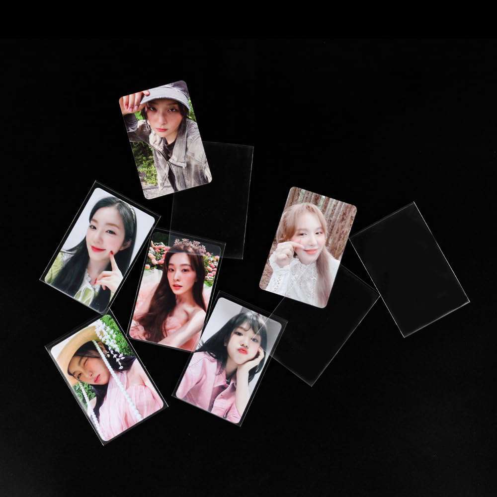 100 Packs Kpop Photocard Sleeves - 200 Microns Thick Acid-Free PVC Protectors for Collectible Cards (Unsealable) | Perfect for BTS, Blackpink & TWICE Album Trading Cards Storage & Display
