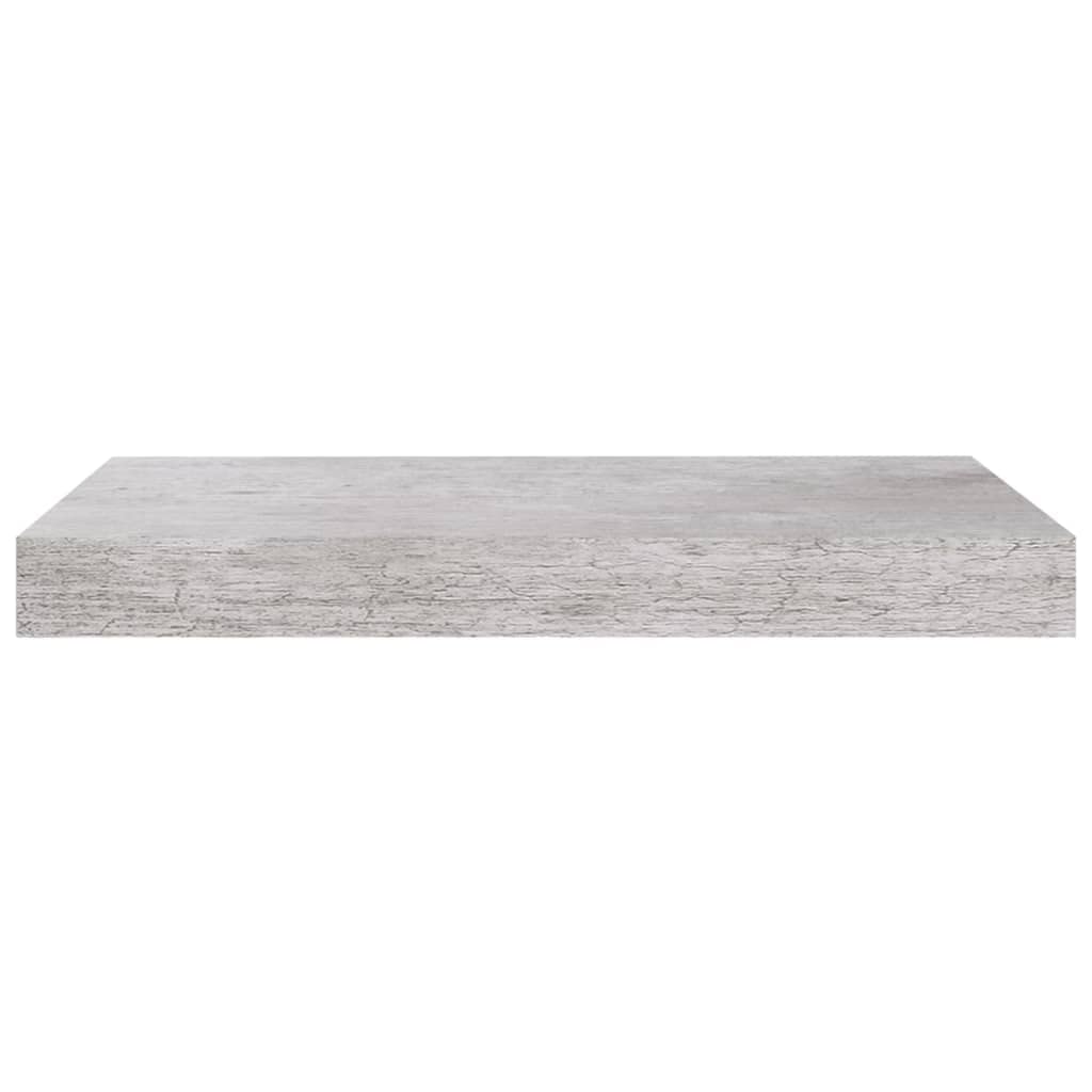 Floating Wall Shelf Set of 2 - Modern Concrete Gray MDF Wall Mounted Shelves 15.7