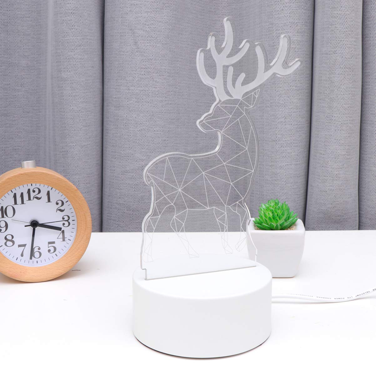 Amosfun Christmas LED Night Light Lamp - 1PC Holiday Figurine Decor with Warm Glow for Bedroom, Nursery, Kids Room - Perfect for Christmas Decor, Bedside Table, Child's Night Light & Seasonal Home Decoration