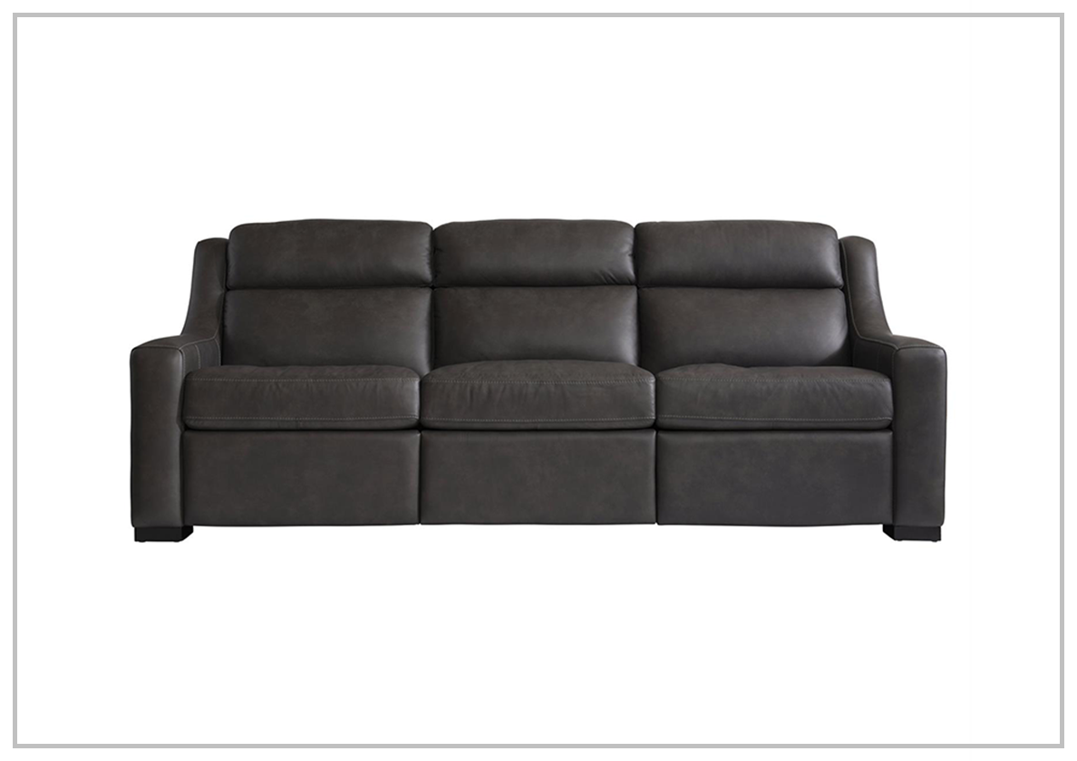 Bernhardt Germain 3-Seater Leather Power Reclining Sofa with USB Charging Ports - Modern Living Room Furniture for Home Theater & Family Relaxation
