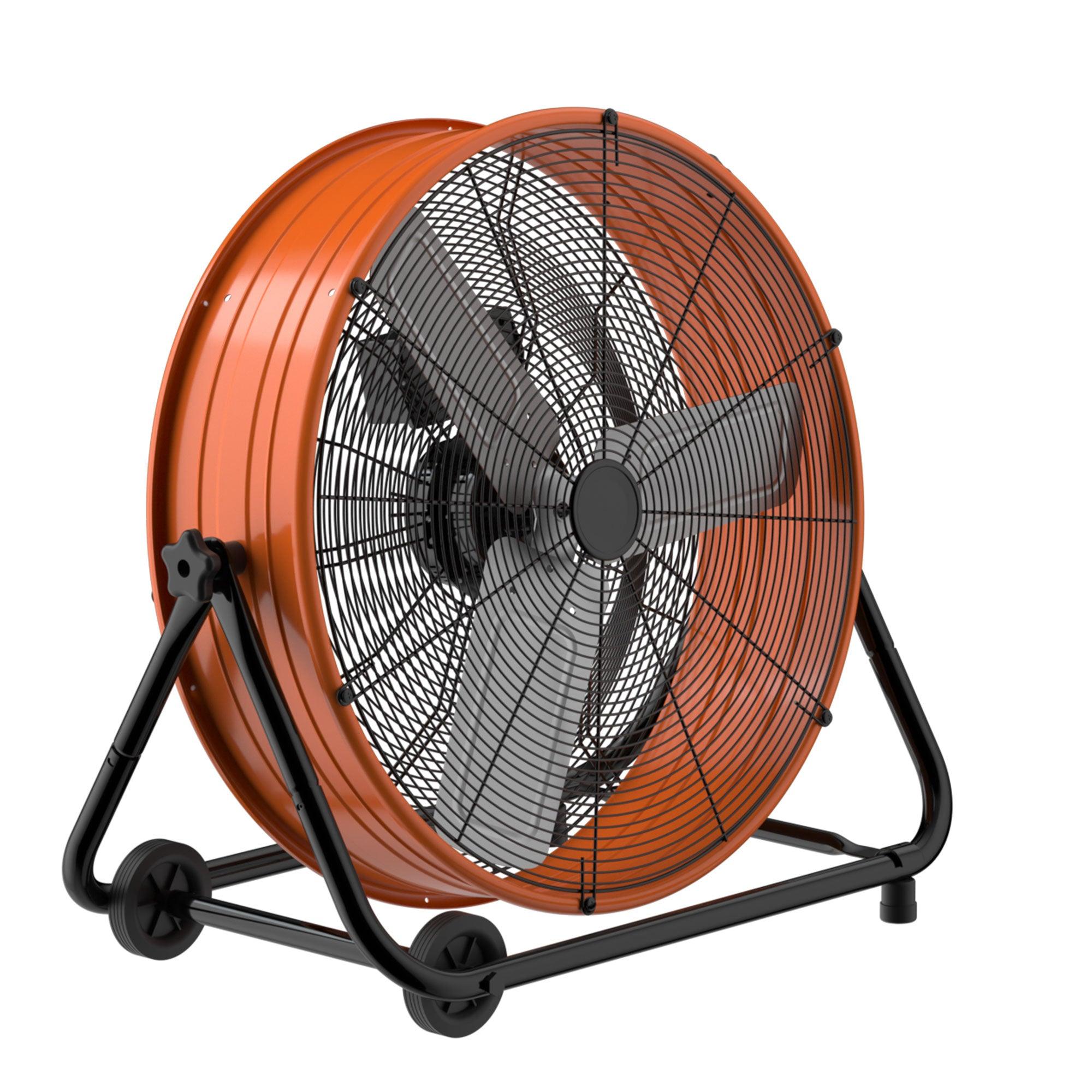 27.5 Inch 3-Speed High Velocity Industrial Drum Fan with Wheels - Powerful Cooling for Warehouses, Garages, Patios & Outdoor Events (Indoor/Outdoor Use)