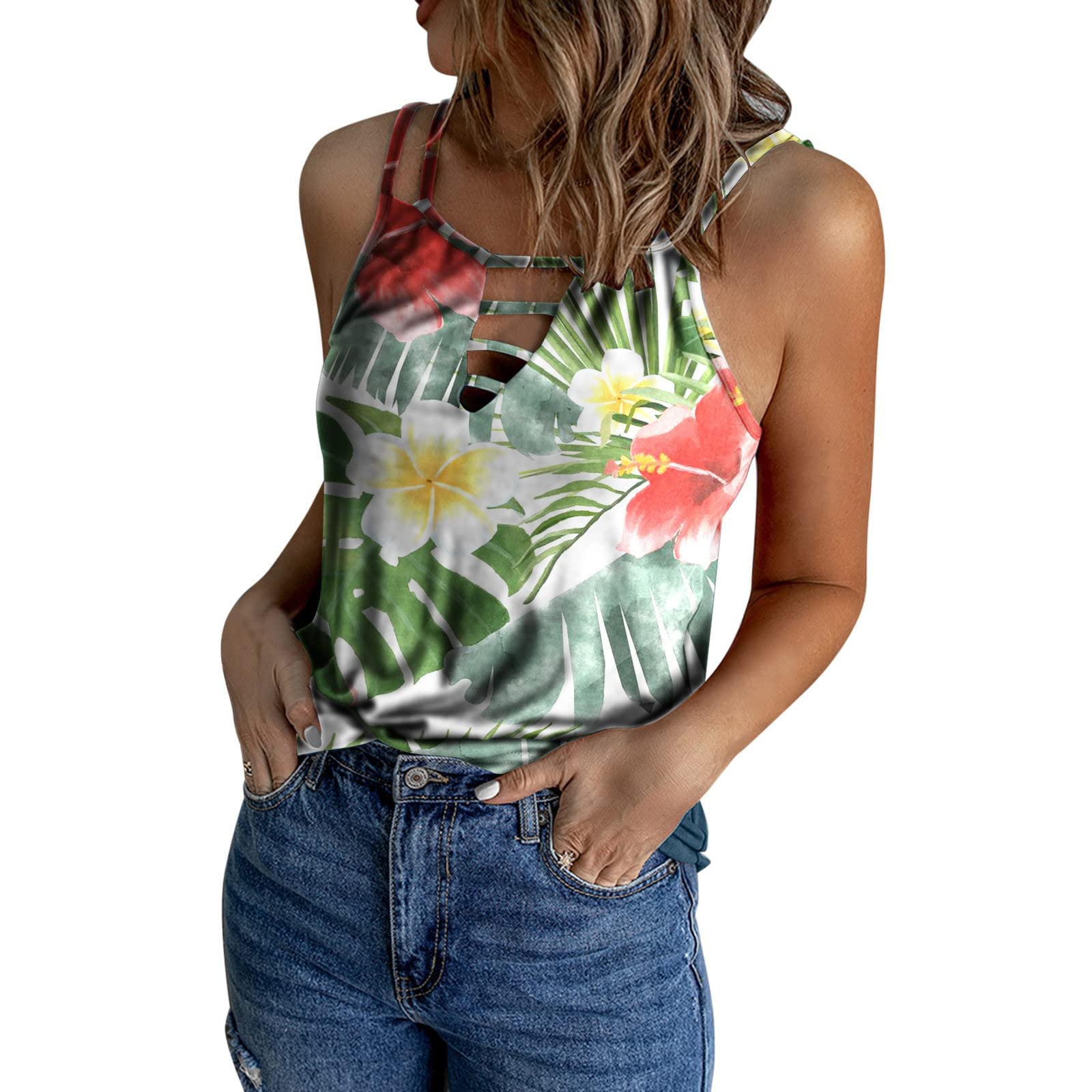 Women's Sunflower Tank Tops - Sleeveless Summer Graphic Tees for Casual Wear | Perfect for Beach Outings, Music Festivals & Everyday Comfort