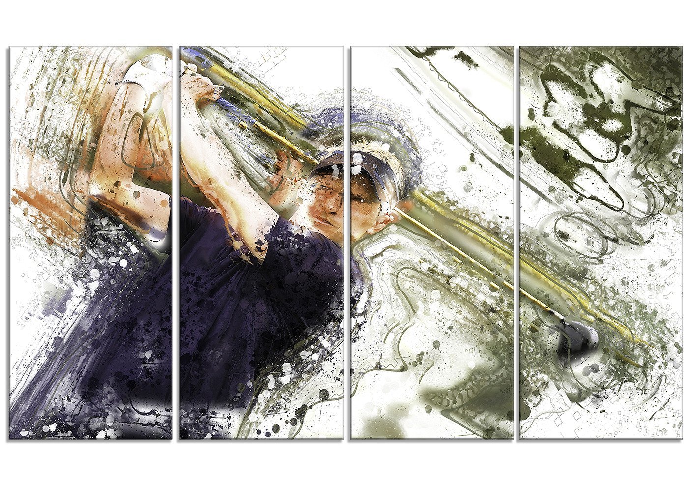 Baseball Batter Sports Canvas Art Print - Digital Art PT2564-271 - Large Wall Decor for Man Cave, Sports Bar, or Baseball Fan Gift