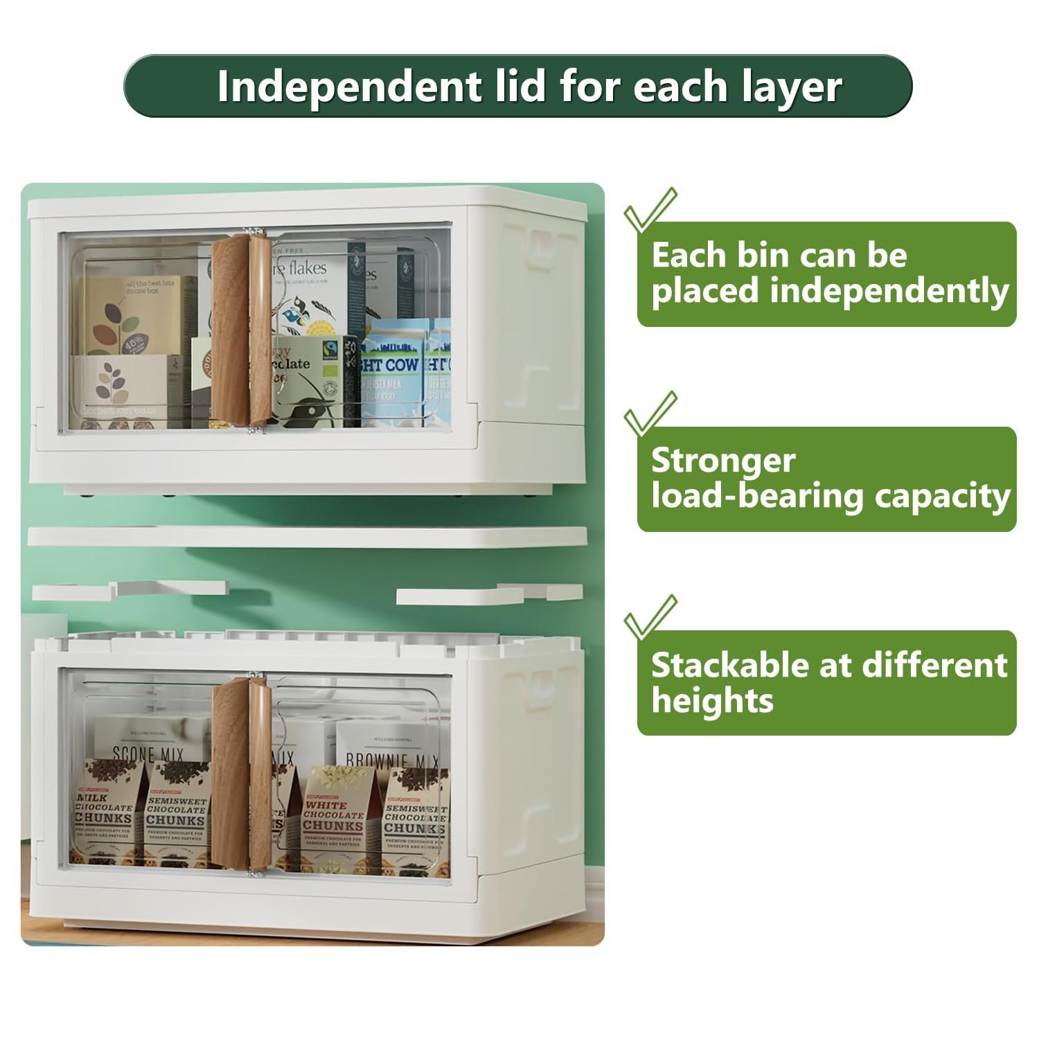 78 Quart Stackable Storage Bins with Lids & Wheels - 4 Pack for Home & Office Organization
