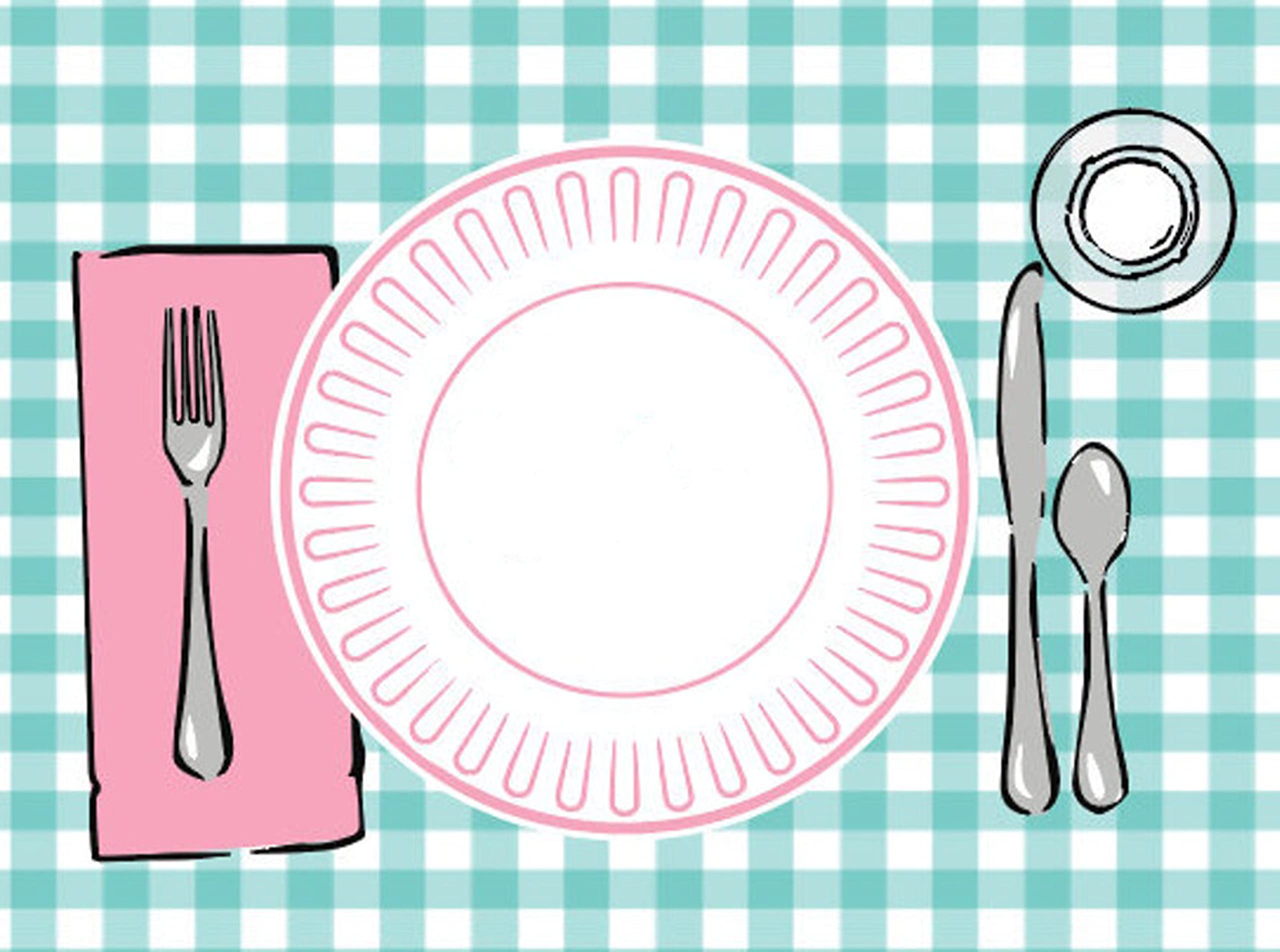 SharkBliss Montessori Placemat Set of 4 - Buffalo Plaid Gingham Educational Placemats for Toddlers & Kids - Learn Table Manners & Dining Etiquette - Perfect for Preschool, Homeschool & Family Mealtime