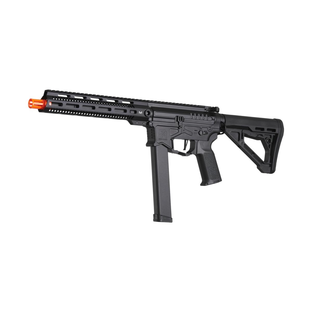 R&D Precision Licensed PW9 Mod 1 Airsoft Rifle with Adjustable Short/Long Rail & Delta Tactical Stock - Perfect for Milsim, Airsoft Battles & Tactical Training