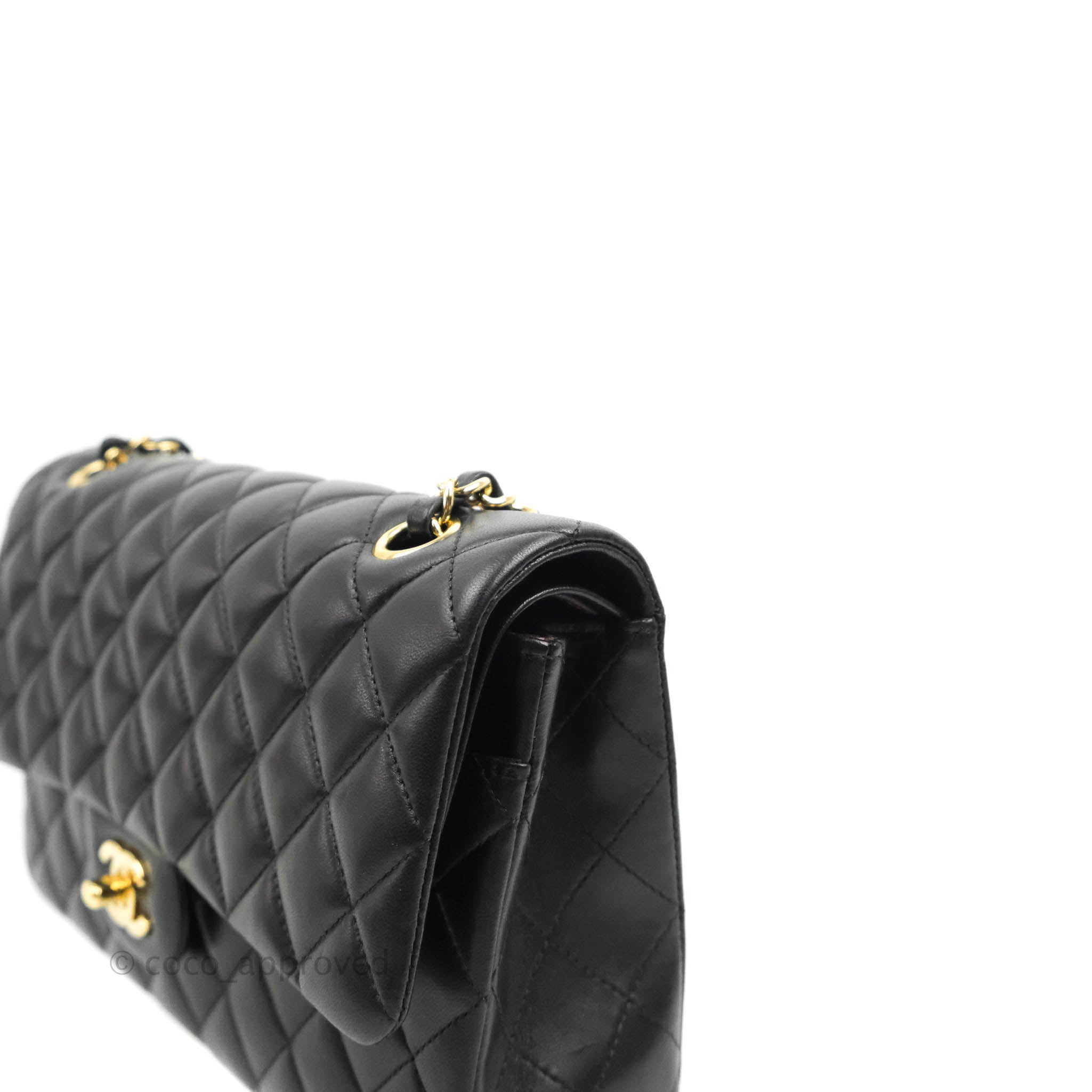 Chanel Classic Medium Double Flap Bag in Black Lambskin Leather with Gold Hardware - Luxury Handbag for Women, Perfect for Work, Evening Events & Special Occasions