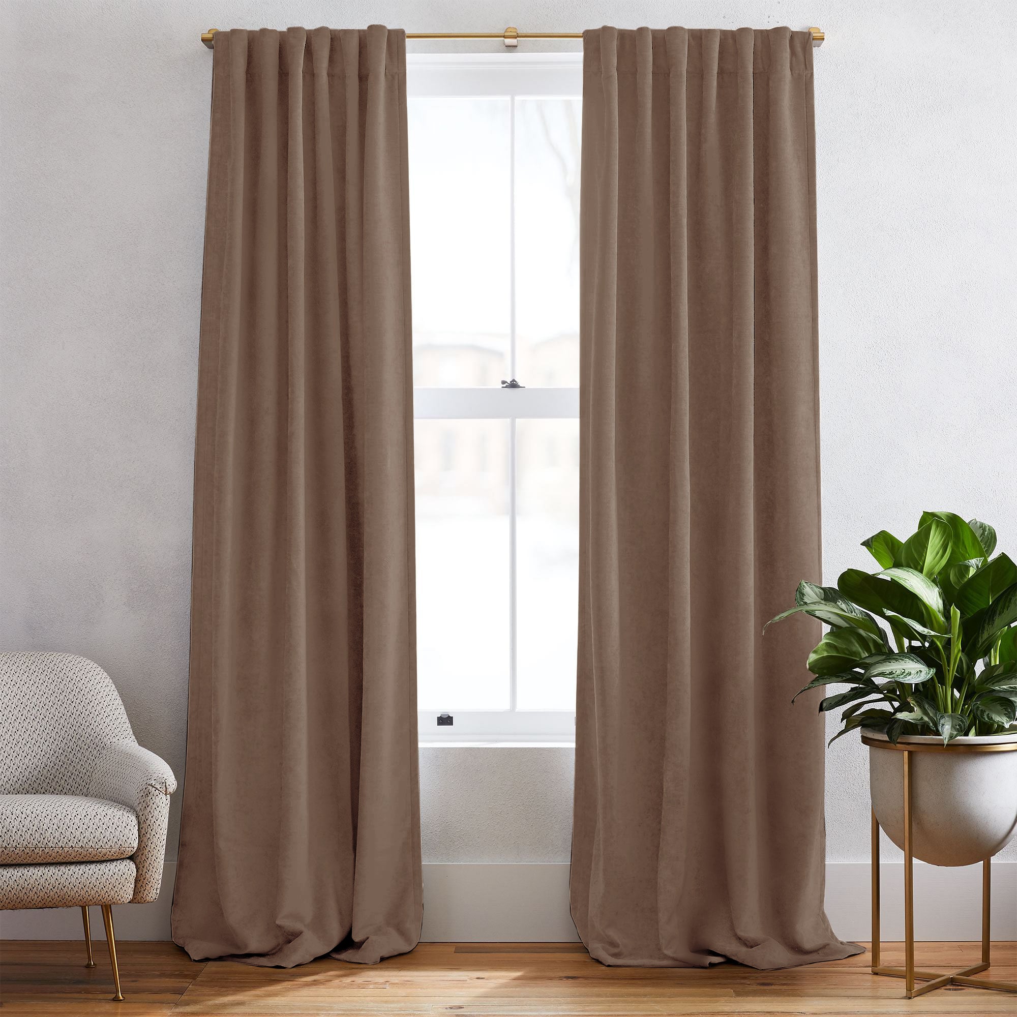 Premium Blackout Curtains for Bedroom - Simon Chenille Heavyweight Thermal Insulated Drapes with Soft Top Back Tab | Noise Reducing & Light Blocking Window Treatment for Home, Nursery & Office