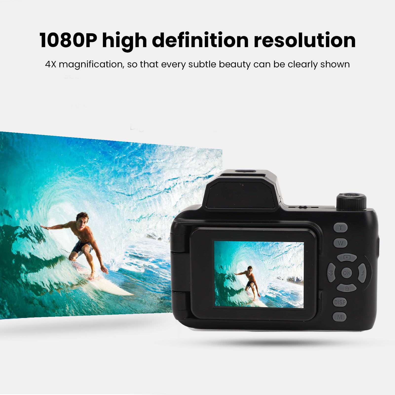 4K Digital Camera for Photography & Vlogging - 1080P HD Compact DSLR Camera with 180° Flip Screen, 4X Zoom, Supports 256GB SD Card | Perfect for Travel, YouTube, TikTok & Social Media Content Creation